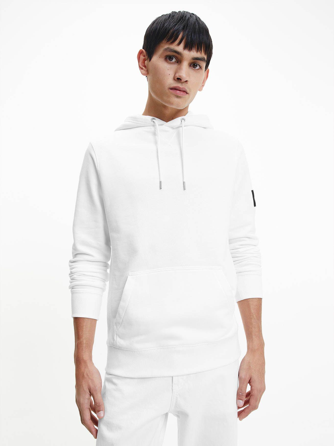 Hoodie Monogram Sleeve Blanco Calvin Klein-0