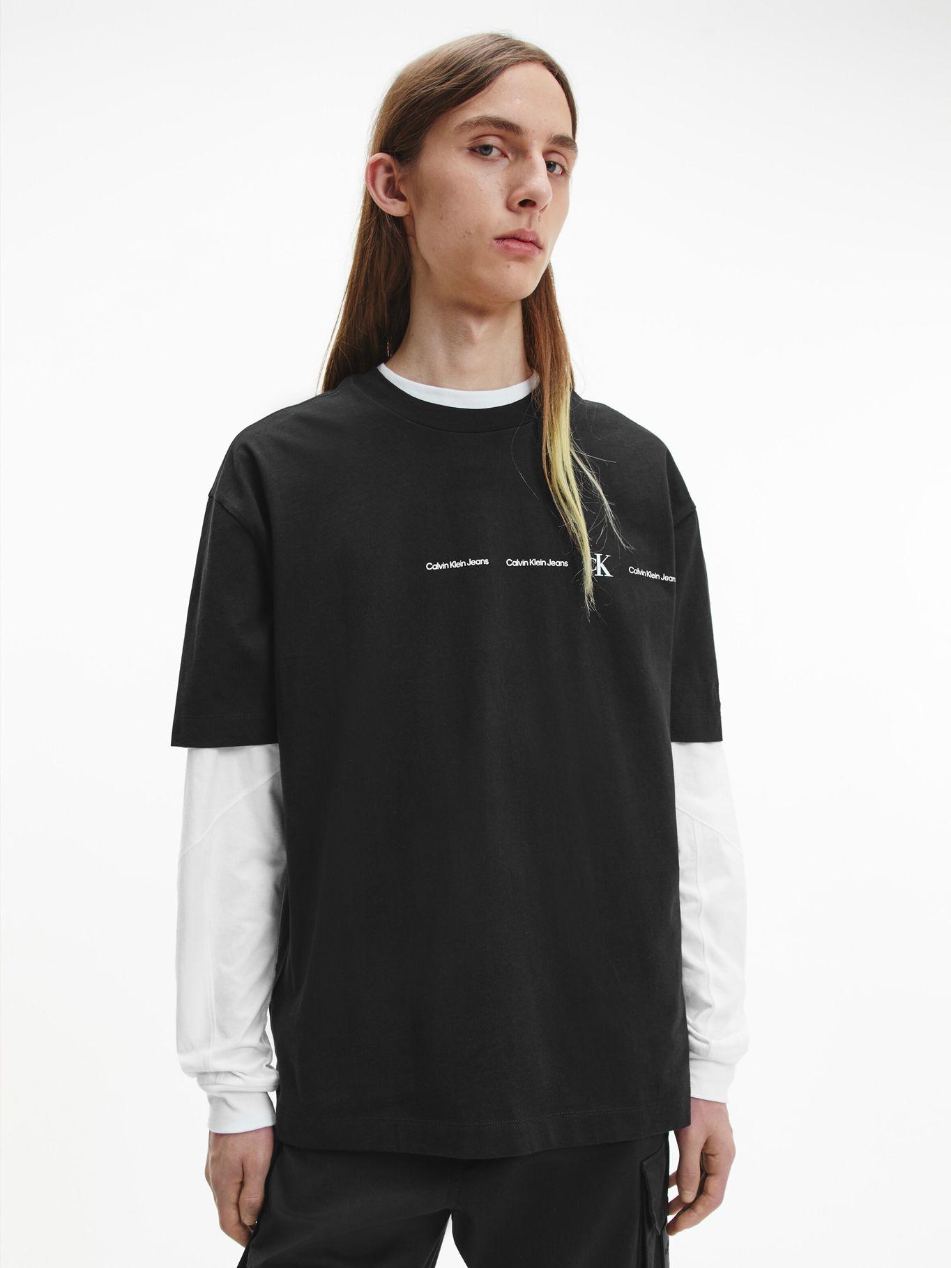 Polera Oversized Repeat Logo Negro Calvin Klein-0