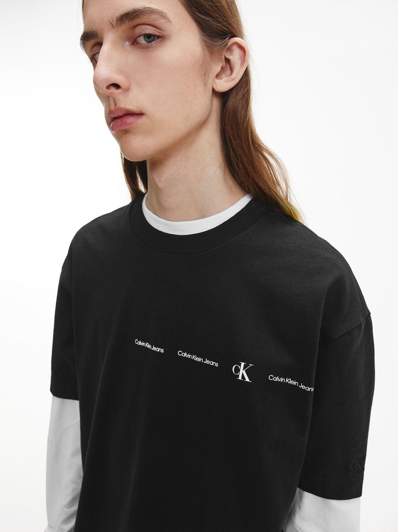 Polera Oversized Repeat Logo Negro Calvin Klein-3