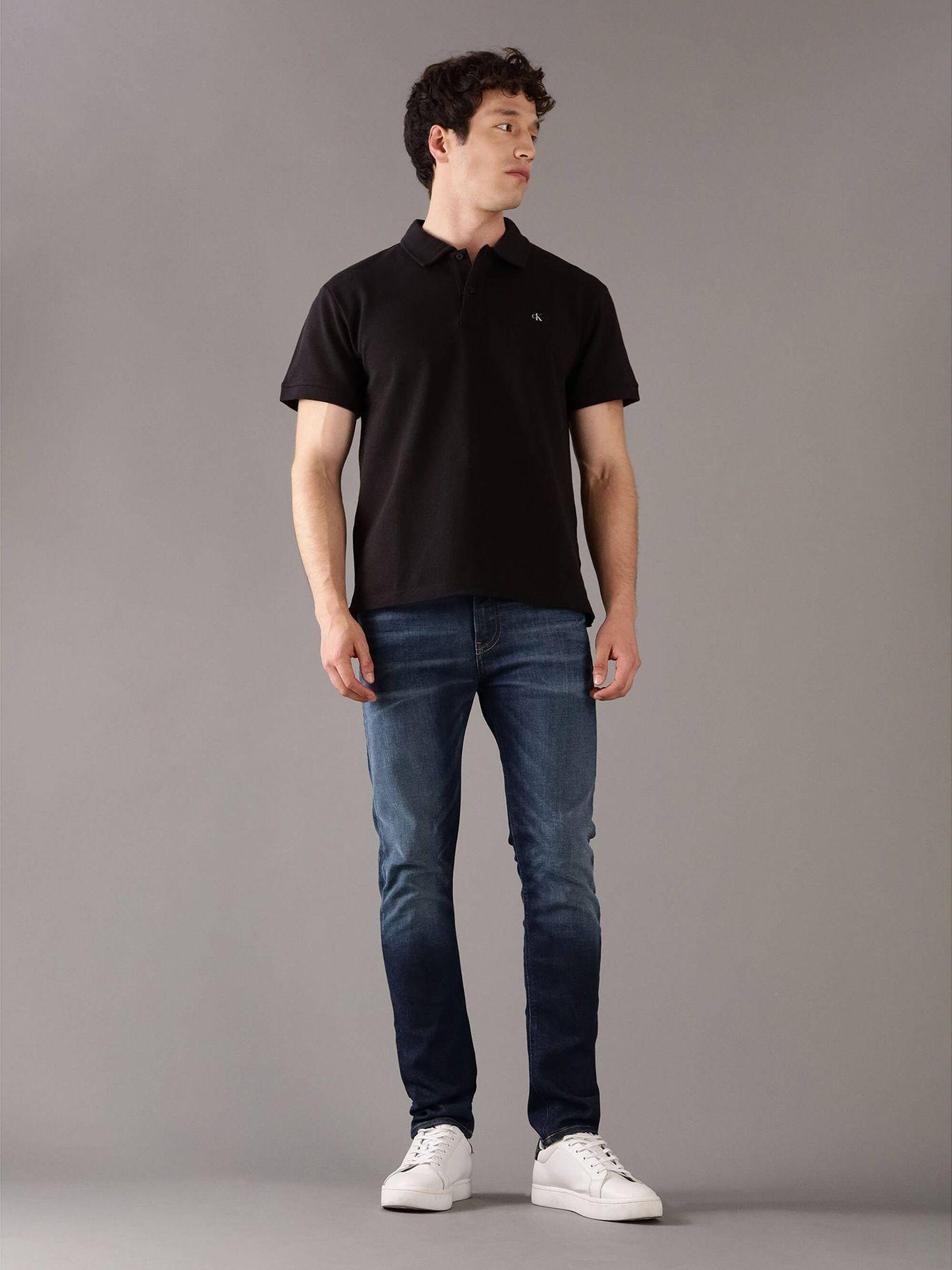Polo manga corta con etiqueta tejida Negro Calvin Klein-1