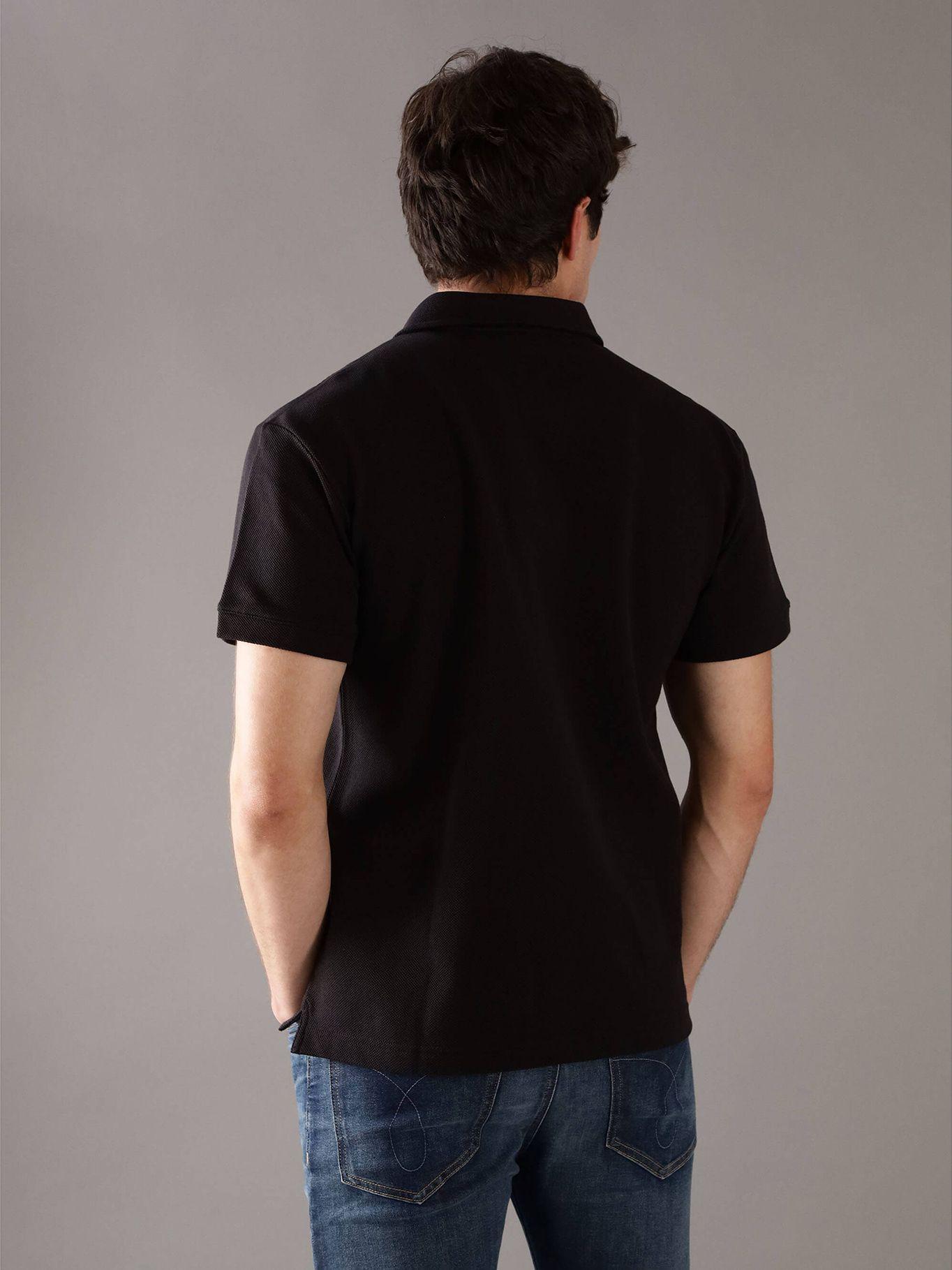 Polo manga corta con etiqueta tejida Negro Calvin Klein-2