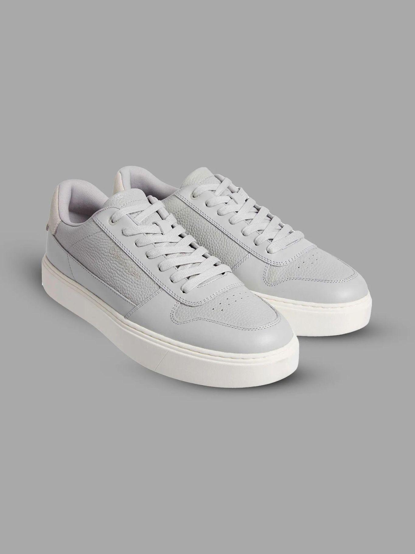 Zapatillas de Cuero Lace Up Basket Gris Calvin Klein-0