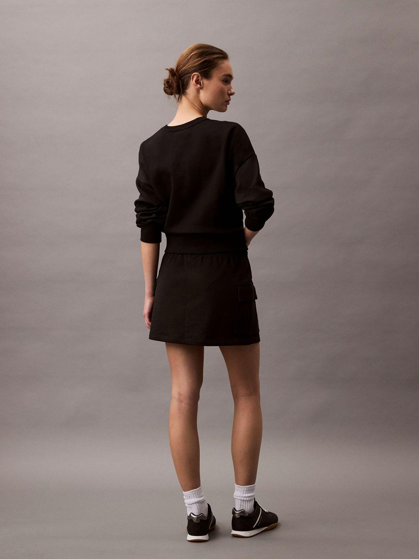 Minifalda Cargo de Felpa de Algodón Negro Calvin Klein-2