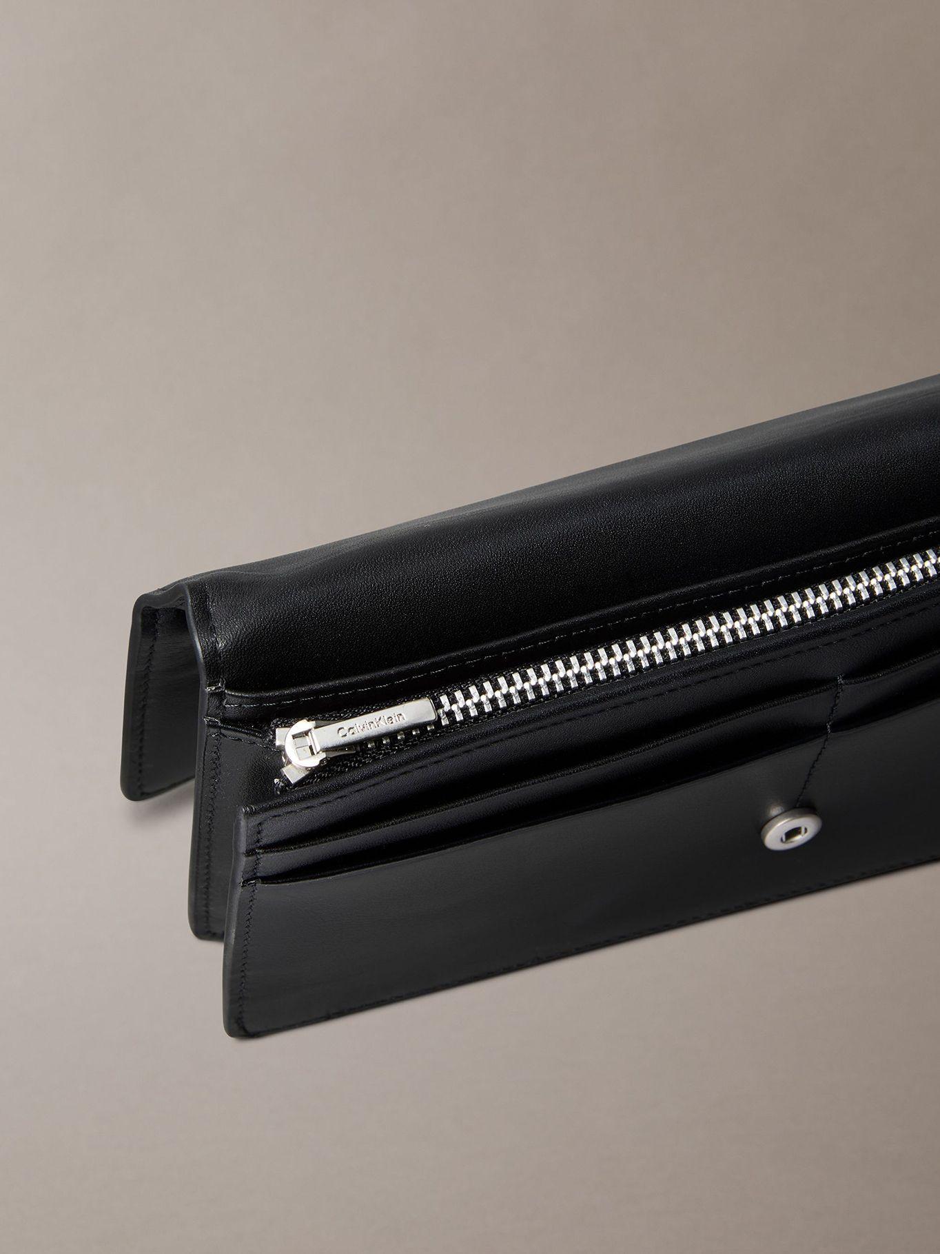 Billetera Plegada De Cuero Con Logo Negro Calvin Klein-2