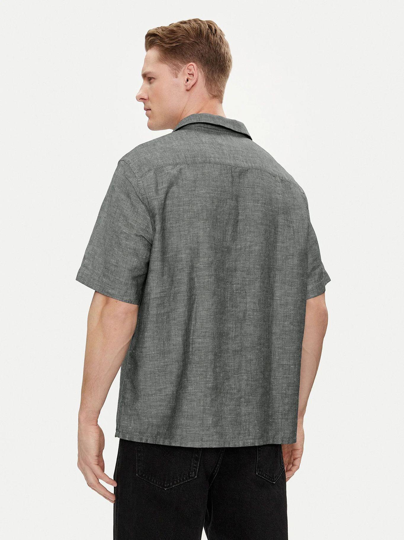Camisa Linen Cotton Cuban Gris Calvin Klein-2