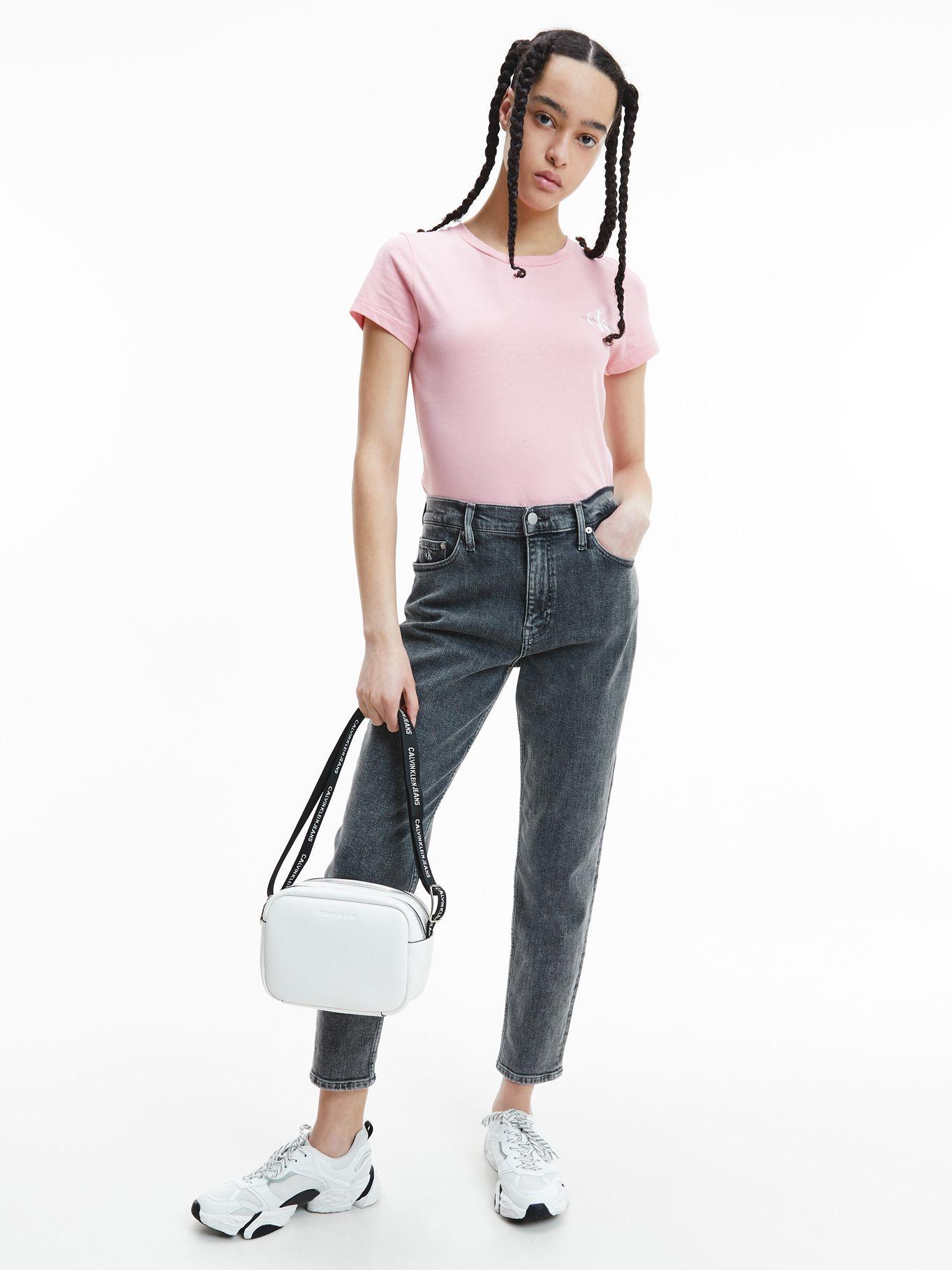 Polera 2 Pack Slim Blanco/Rosa Calvin Klein Mujer-1