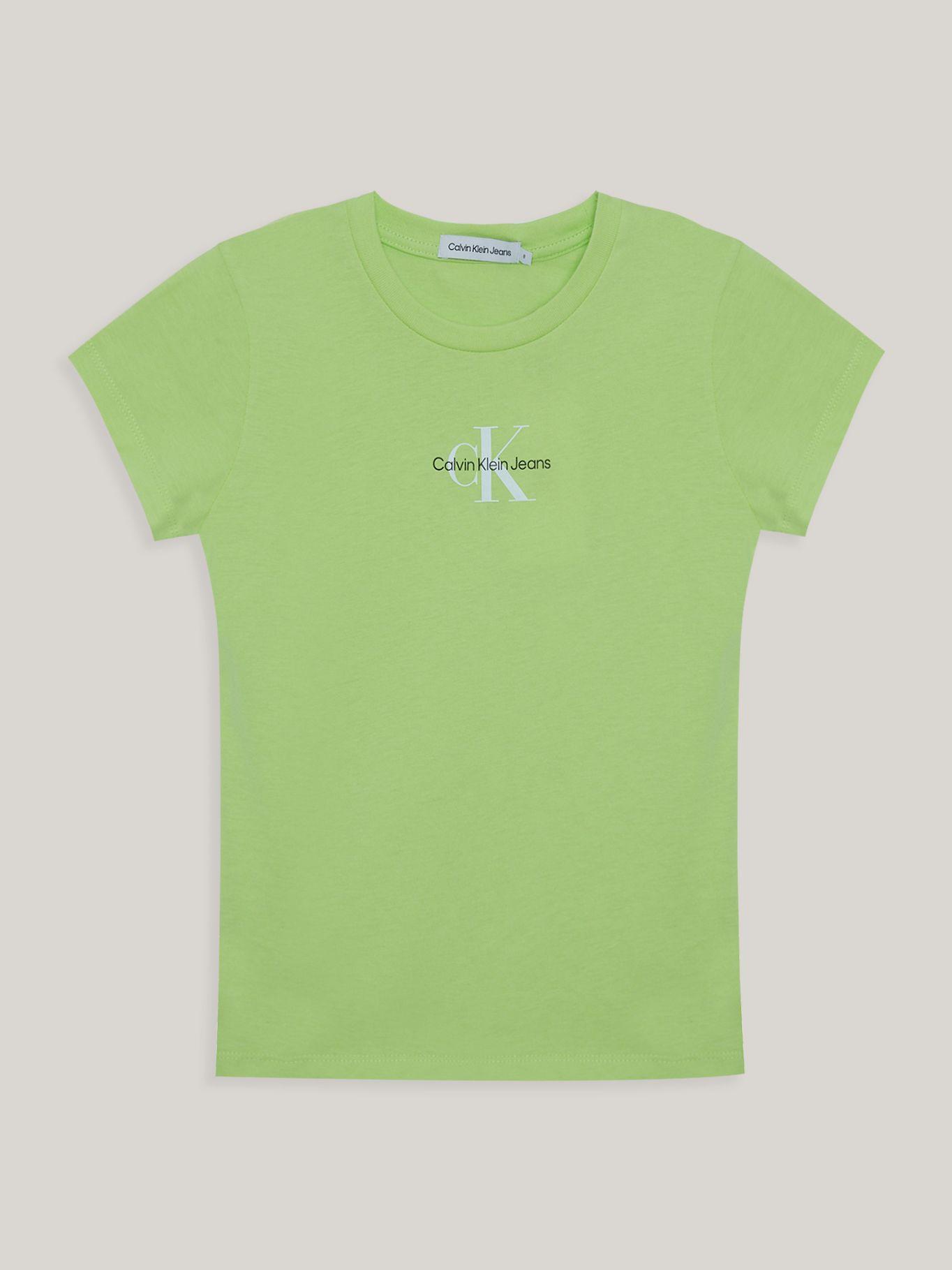 Polera Micro-Monogram Niña Verde Calvin Klein-0