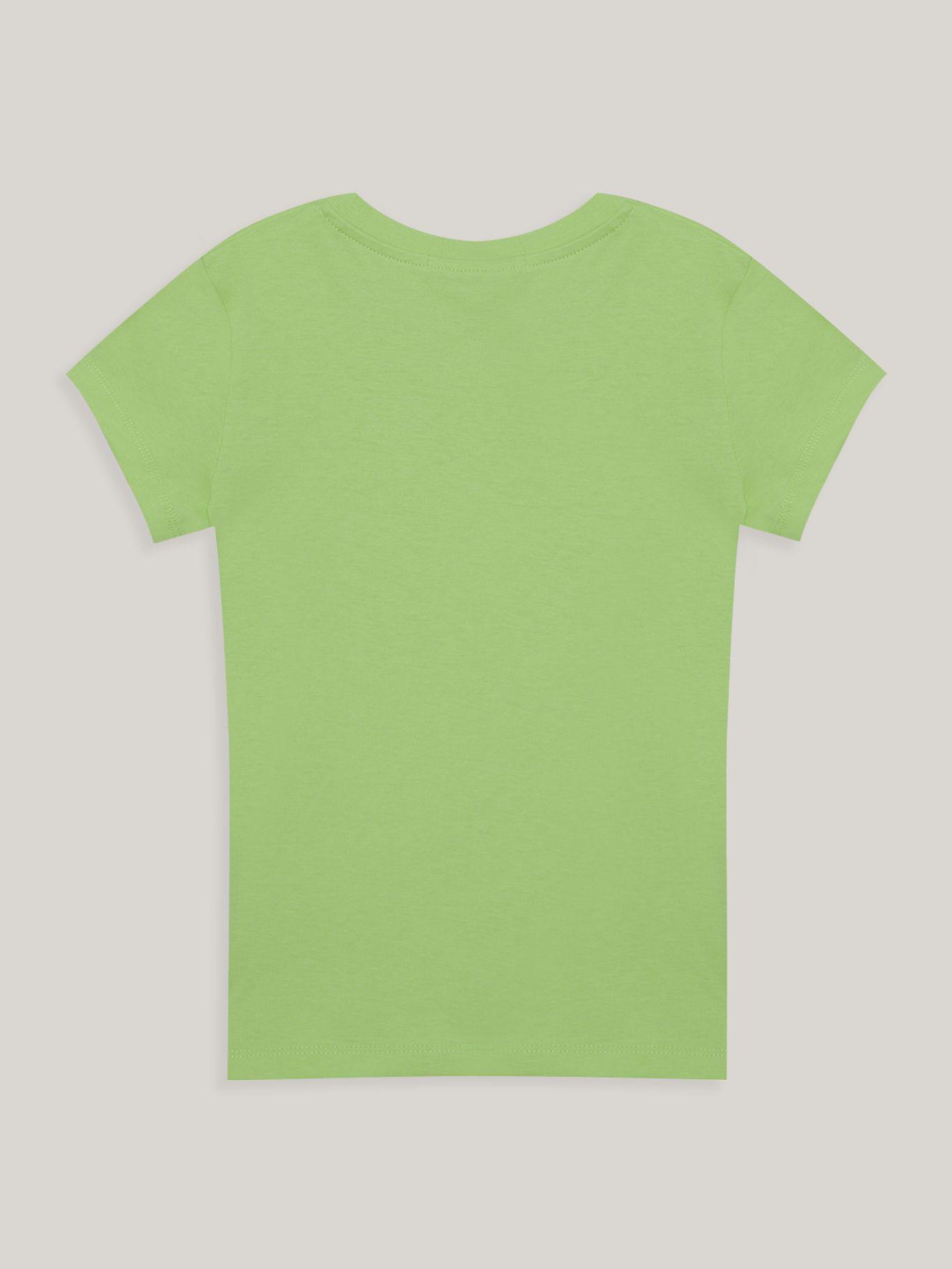 Polera Micro-Monogram Niña Verde Calvin Klein-1