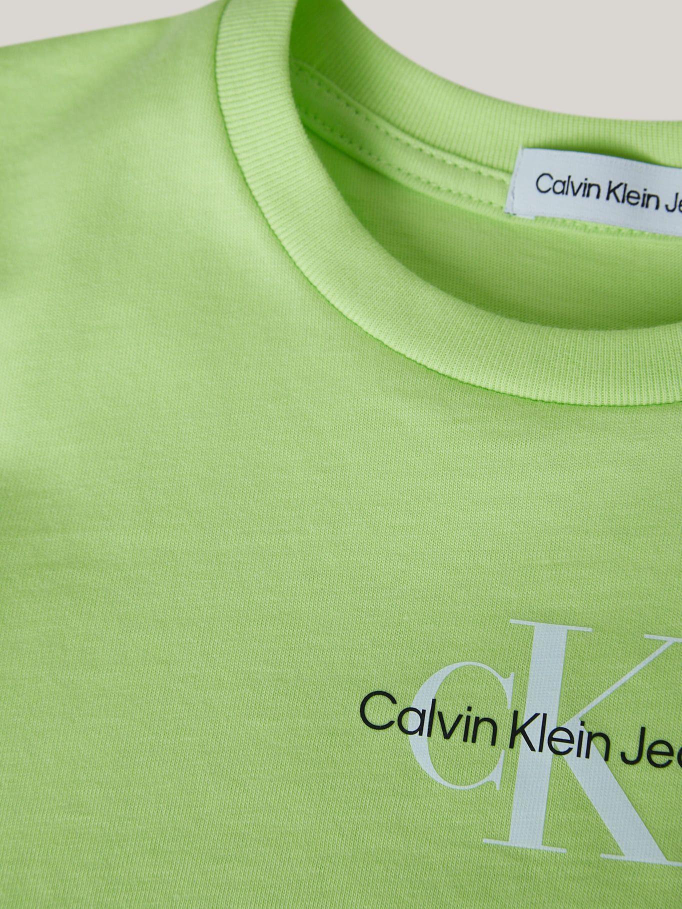 Polera Micro-Monogram Niña Verde Calvin Klein-2