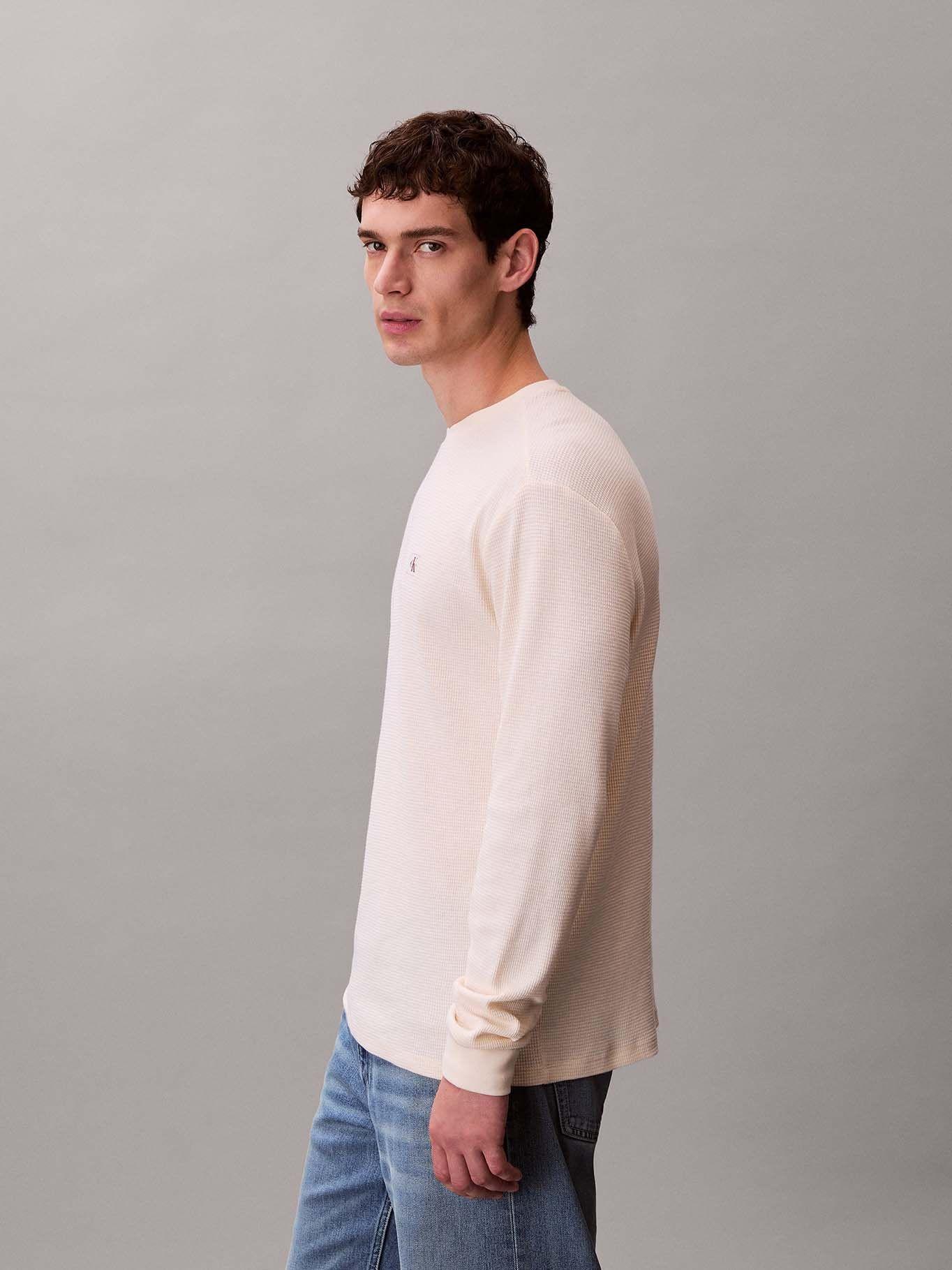 Polera Manga Larga en Tejido Punto Crema Calvin Klein-3
