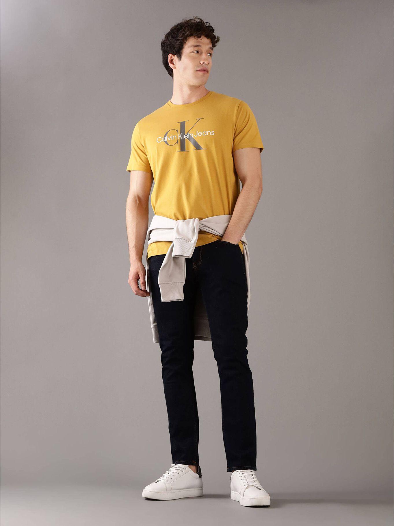 Polera Monogram Crew Amarillo Calvin Klein-1