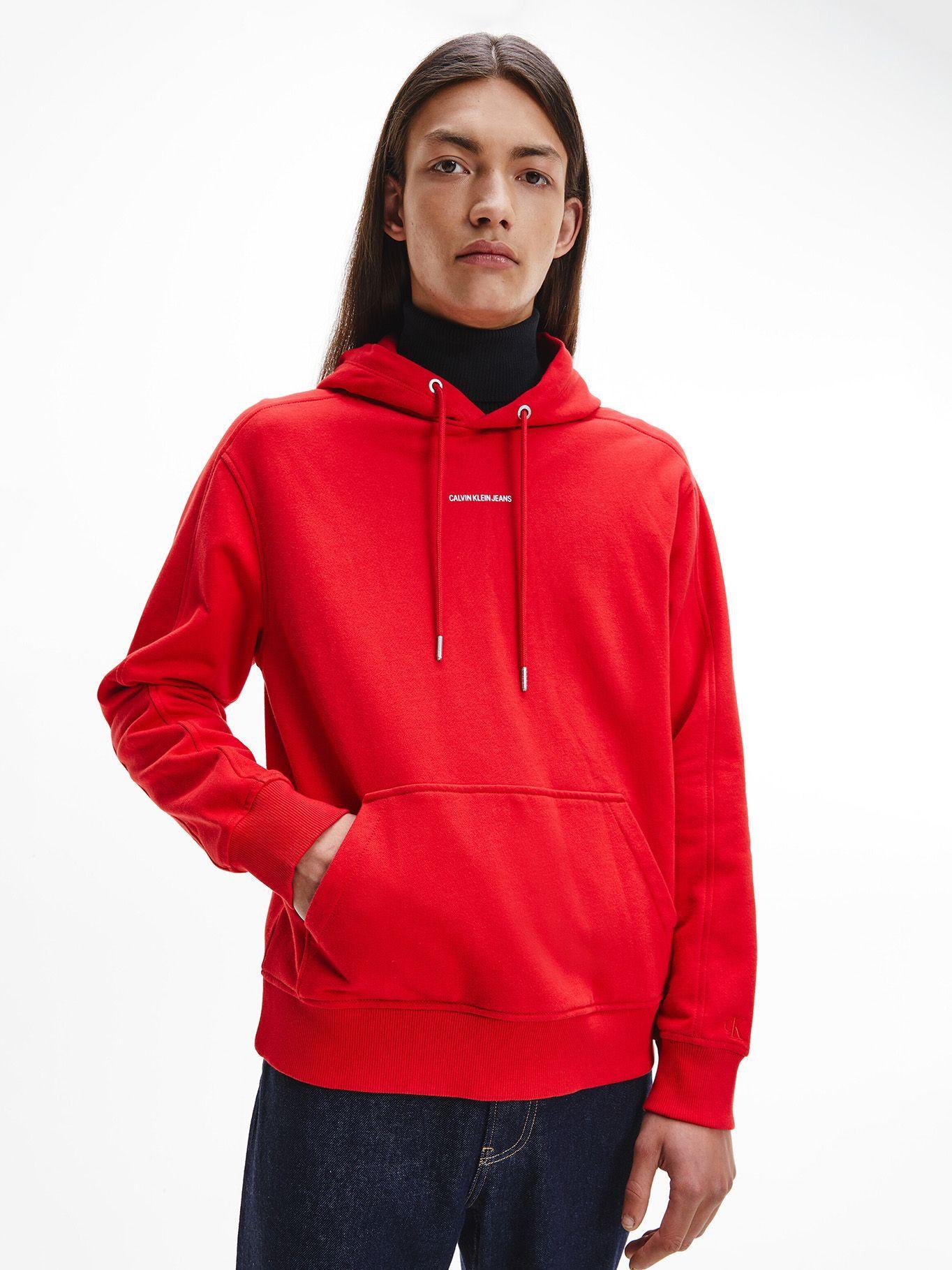 Hoodie Micro Branding Rojo Calvin Klein-0