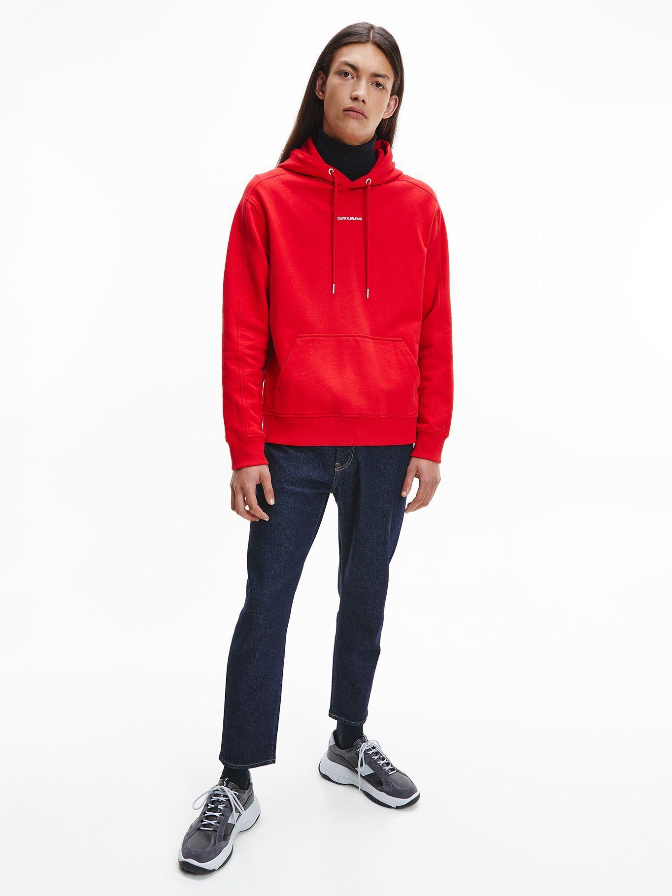 Hoodie Micro Branding Rojo Calvin Klein-1