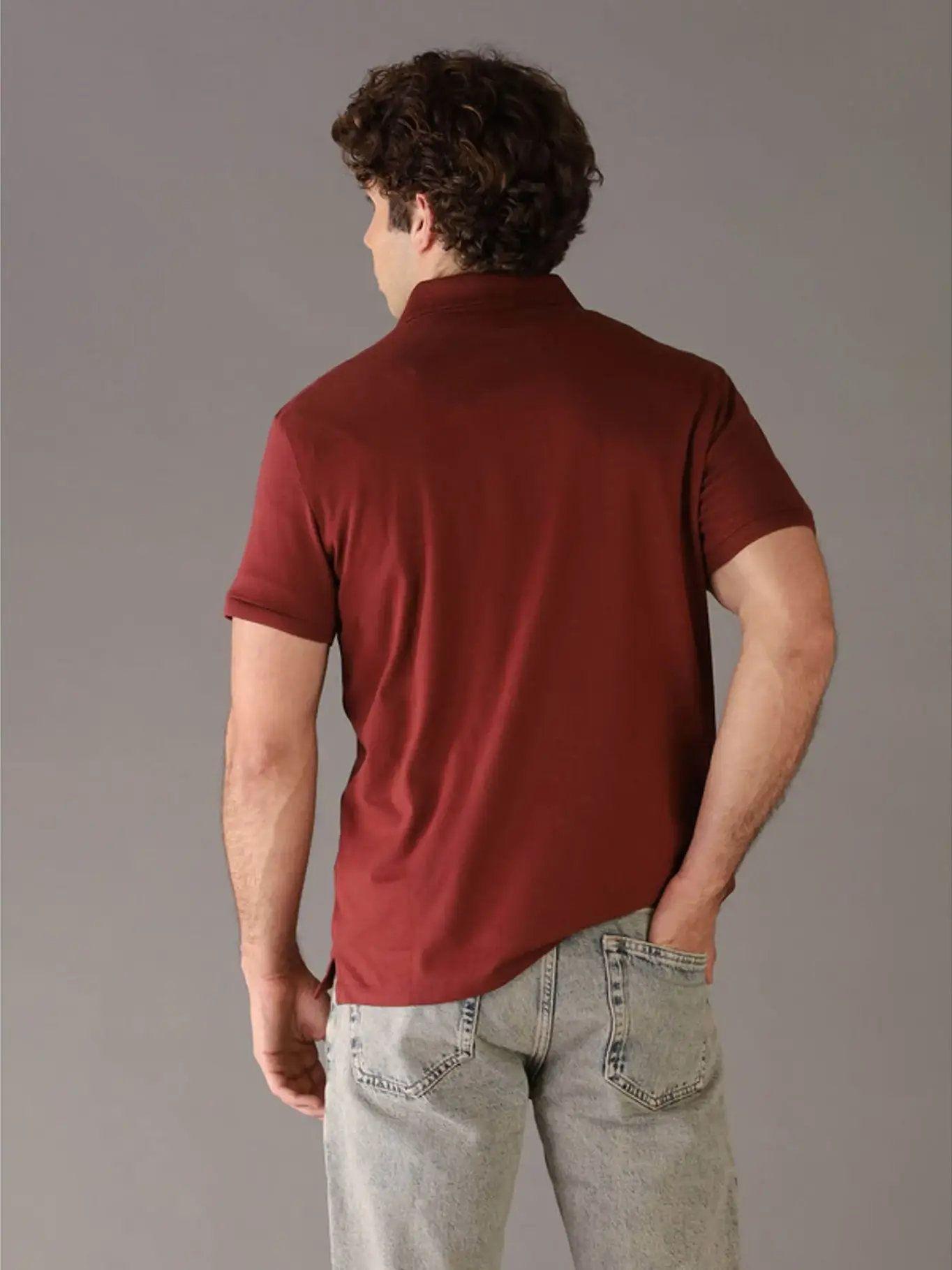 Polo Clásico con Monograma Bordado Burdeo Calvin Klein-2