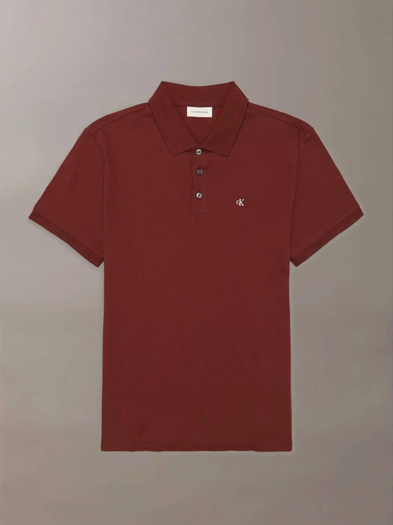 Polo Clásico con Monograma Bordado Burdeo Calvin Klein-4