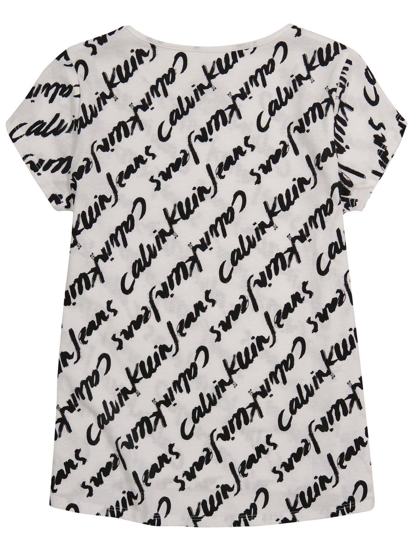 Polera Brush Logo Print Blanco Calvin Klein-1