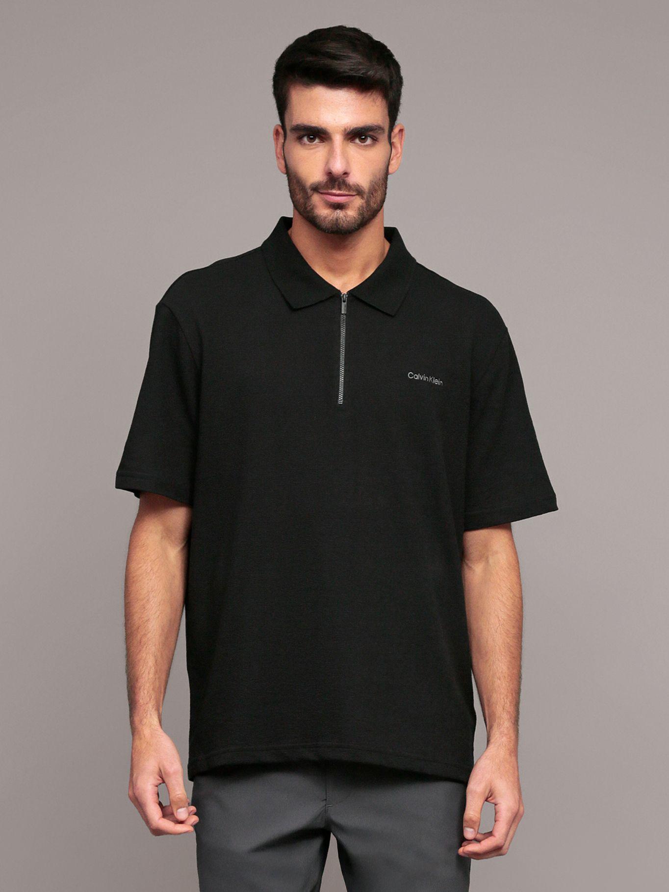 Polo relaxed con tejido crepe Negro Calvin Klein-0