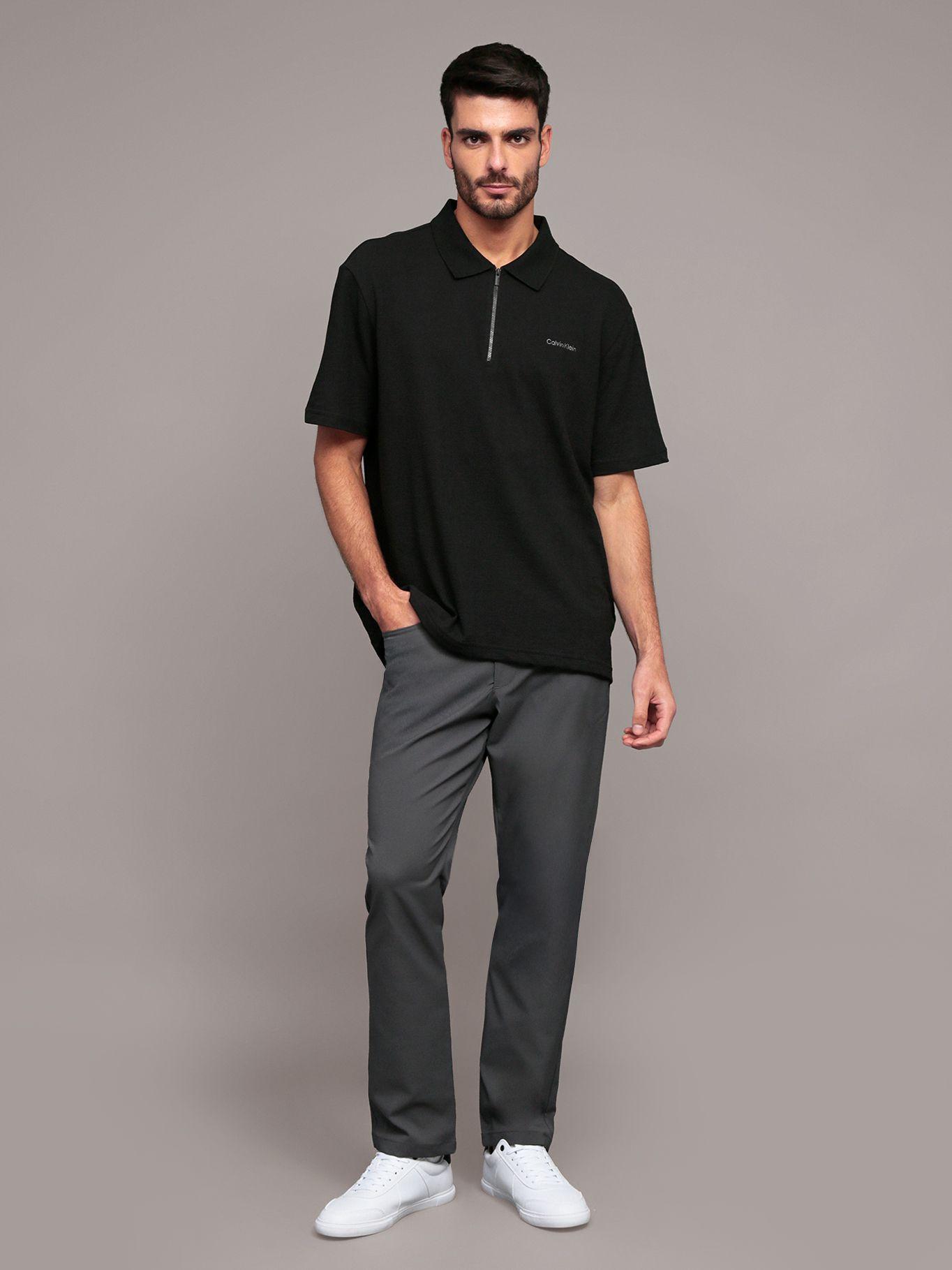 Polo relaxed con tejido crepe Negro Calvin Klein-1