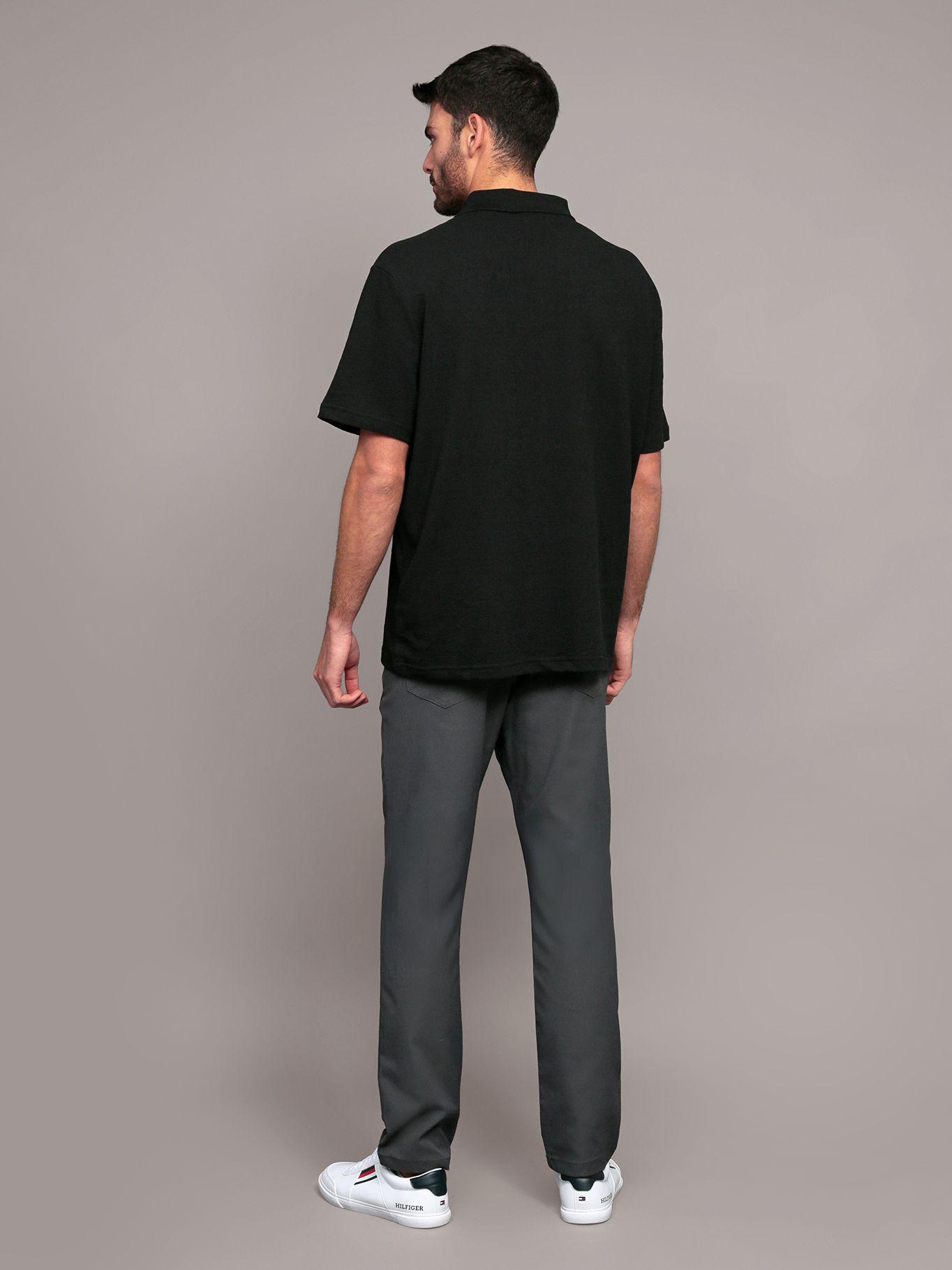 Polo relaxed con tejido crepe Negro Calvin Klein-2