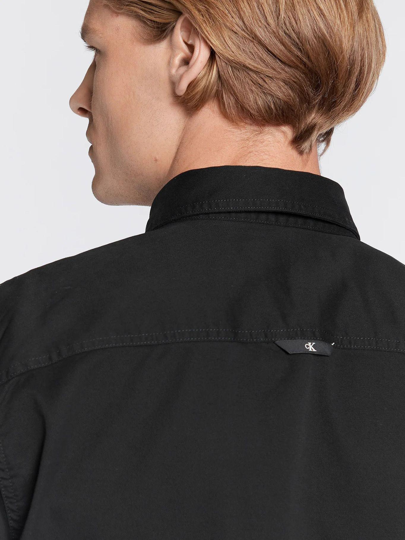 Camisa manga larga con logo Negro Calvin Klein-4