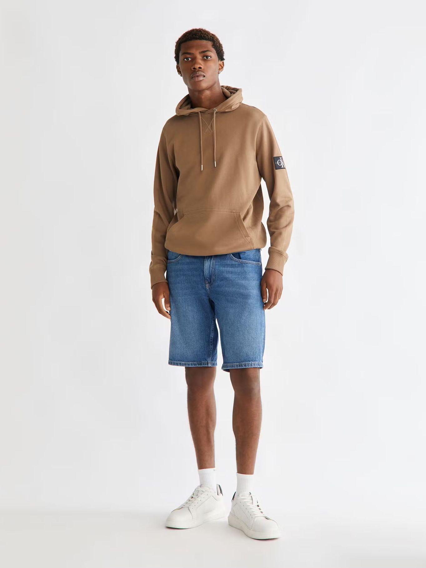 Sudadera de algodón orgánico con capucha Café claro Calvin Klein-1