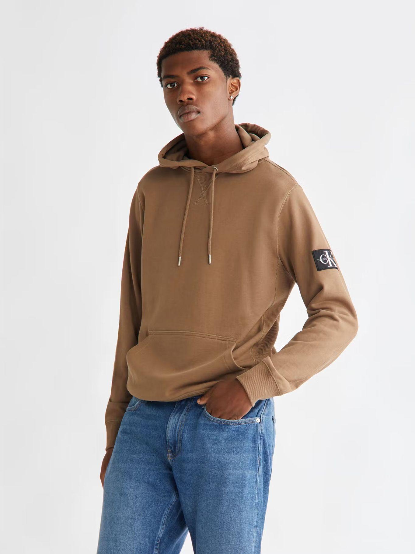 Sudadera de algodón orgánico con capucha Café claro Calvin Klein-0