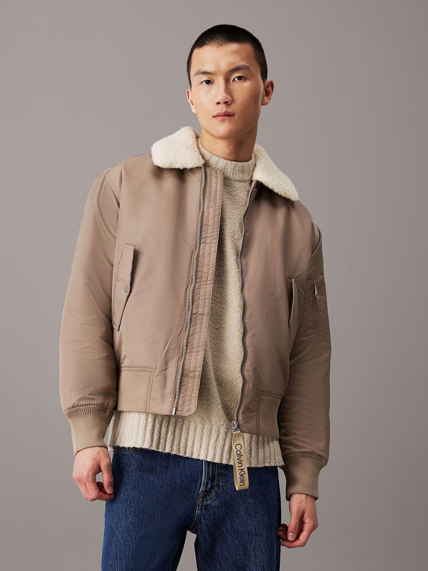 Chaqueta Aviator Sherpa Beige Calvin Klein-0