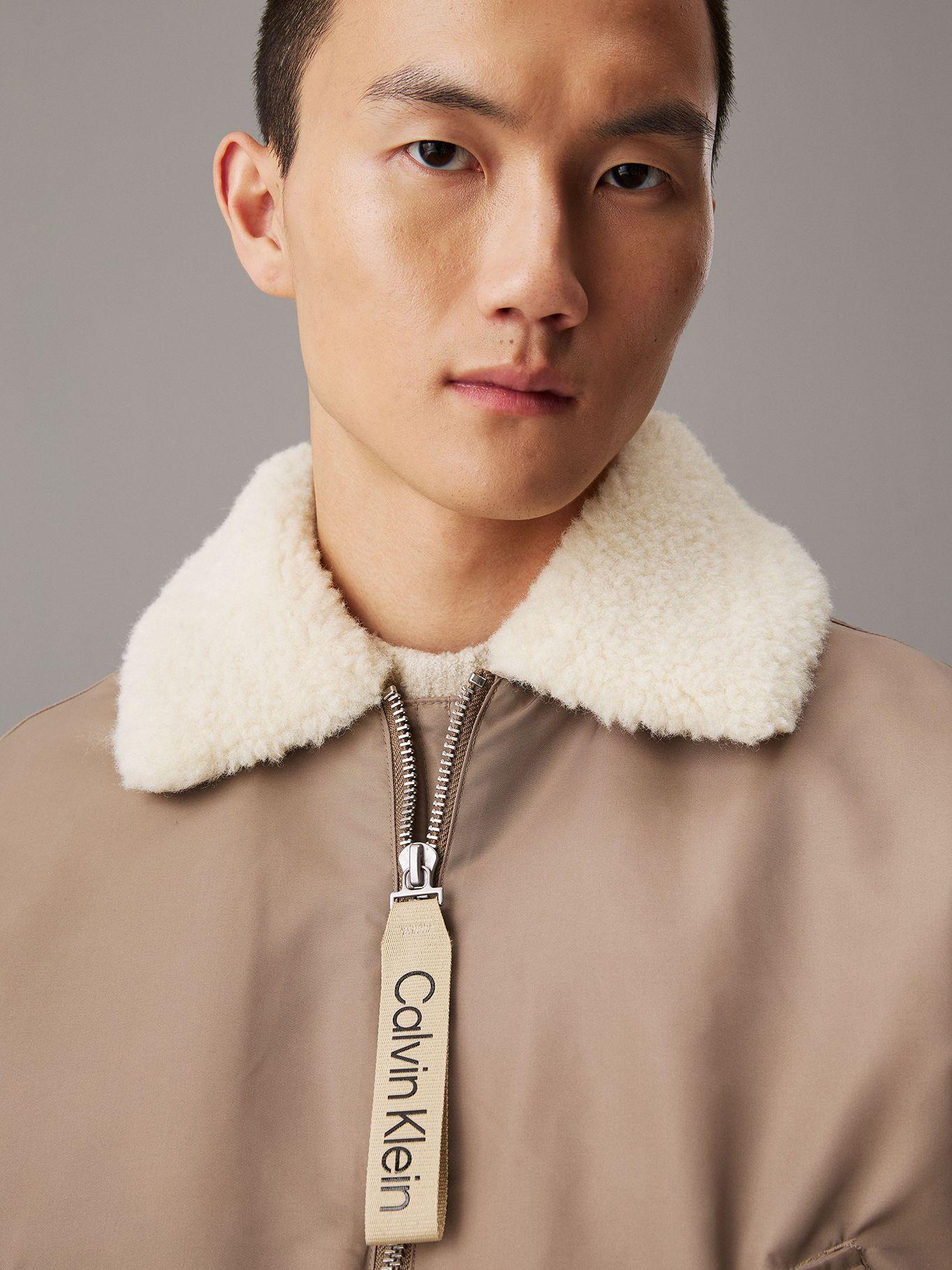Chaqueta Aviator Sherpa Beige Calvin Klein-3