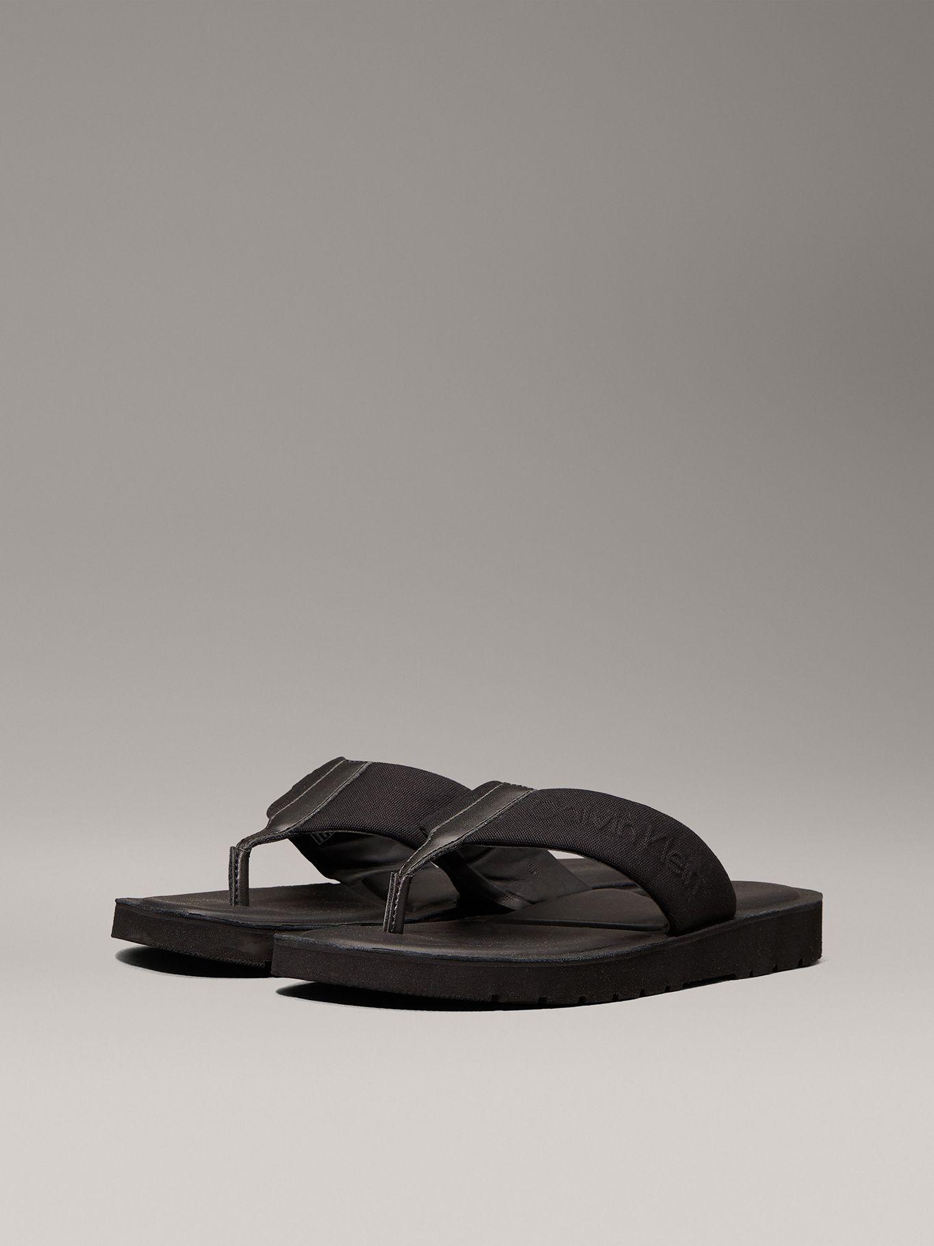 Sandalias de Lona con Logo Negro Calvin Klein-0