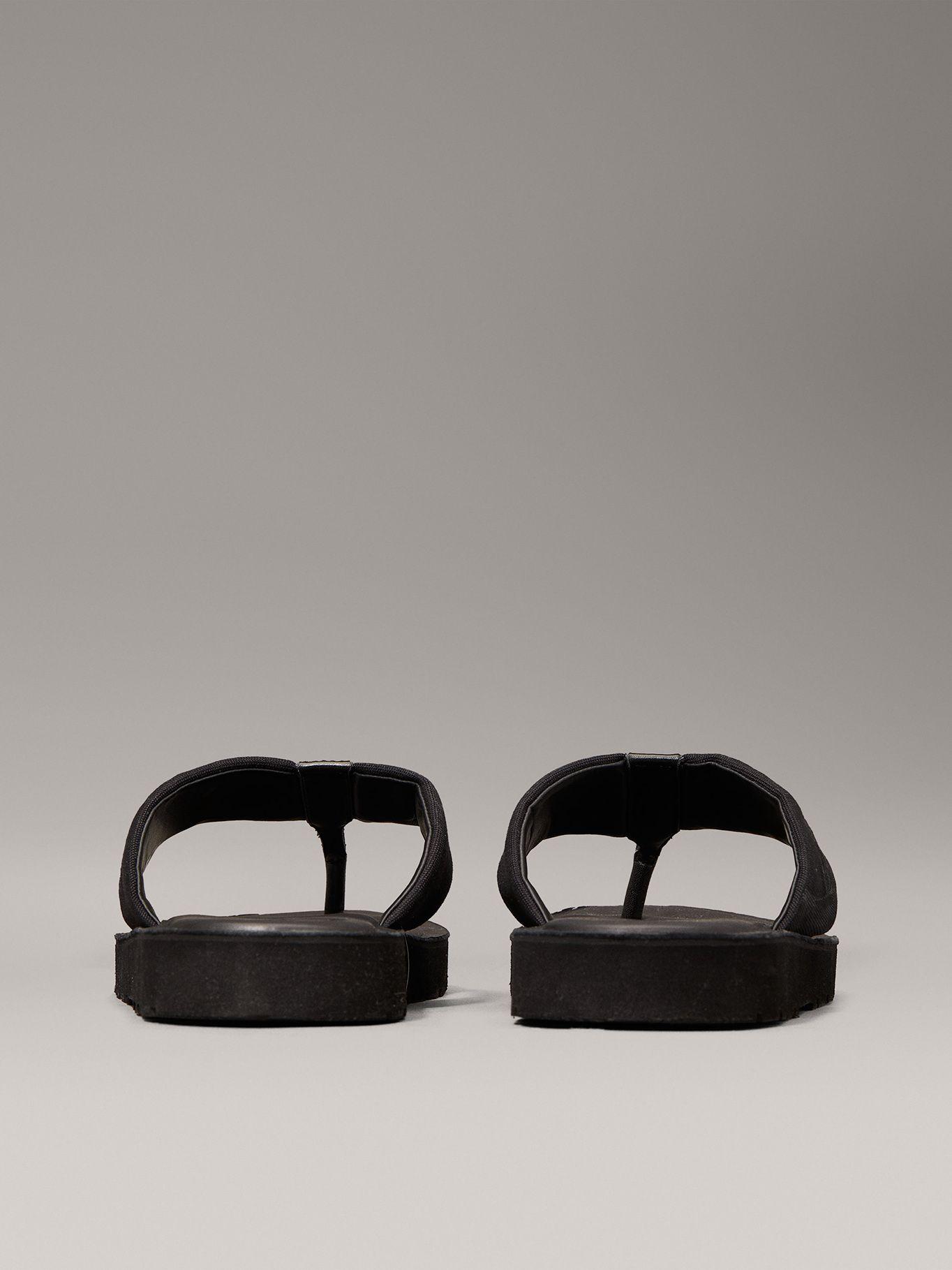 Sandalias de Lona con Logo Negro Calvin Klein-1