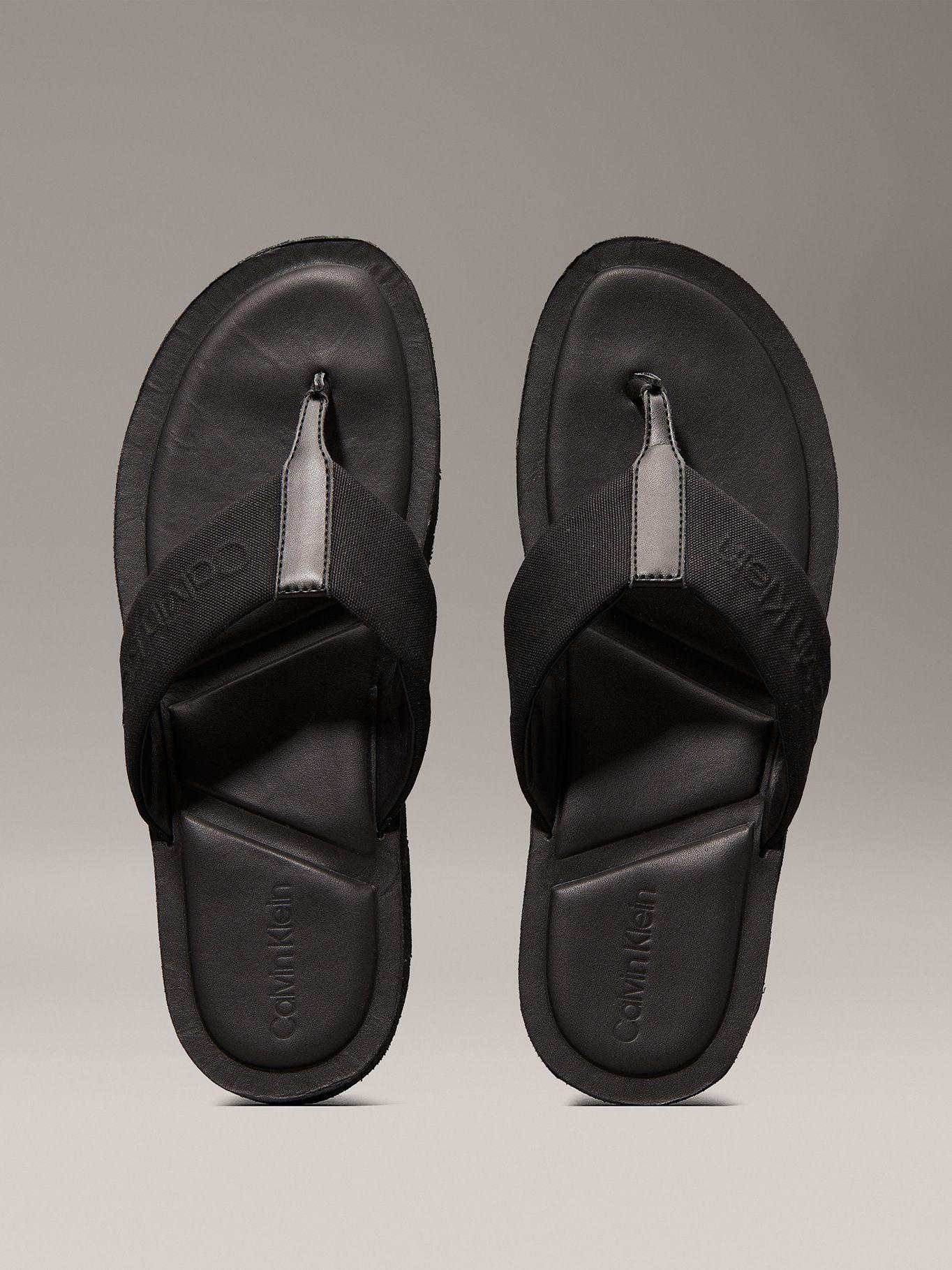 Sandalias de Lona con Logo Negro Calvin Klein-2