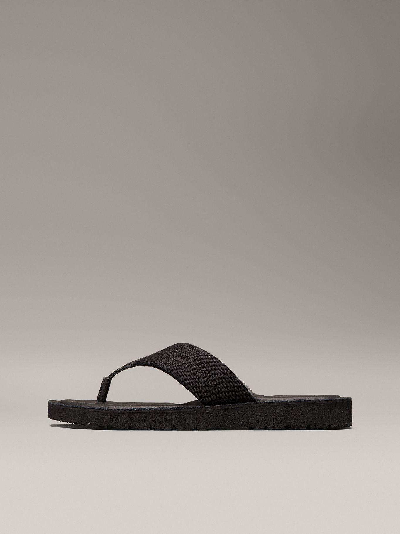 Sandalias de Lona con Logo Negro Calvin Klein-5