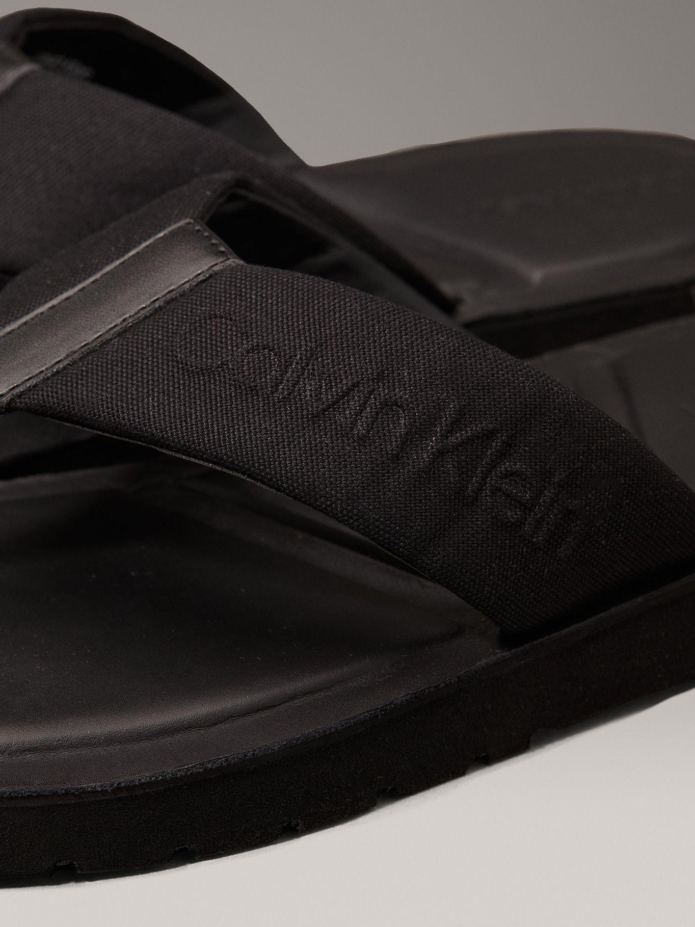 Sandalias de Lona con Logo Negro Calvin Klein-6