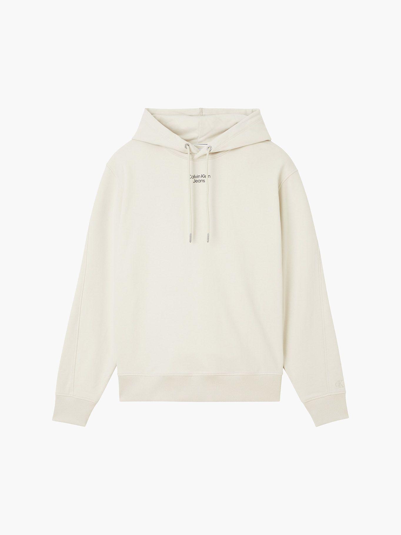 Hoodie Stacked Crema Calvin Klein-4