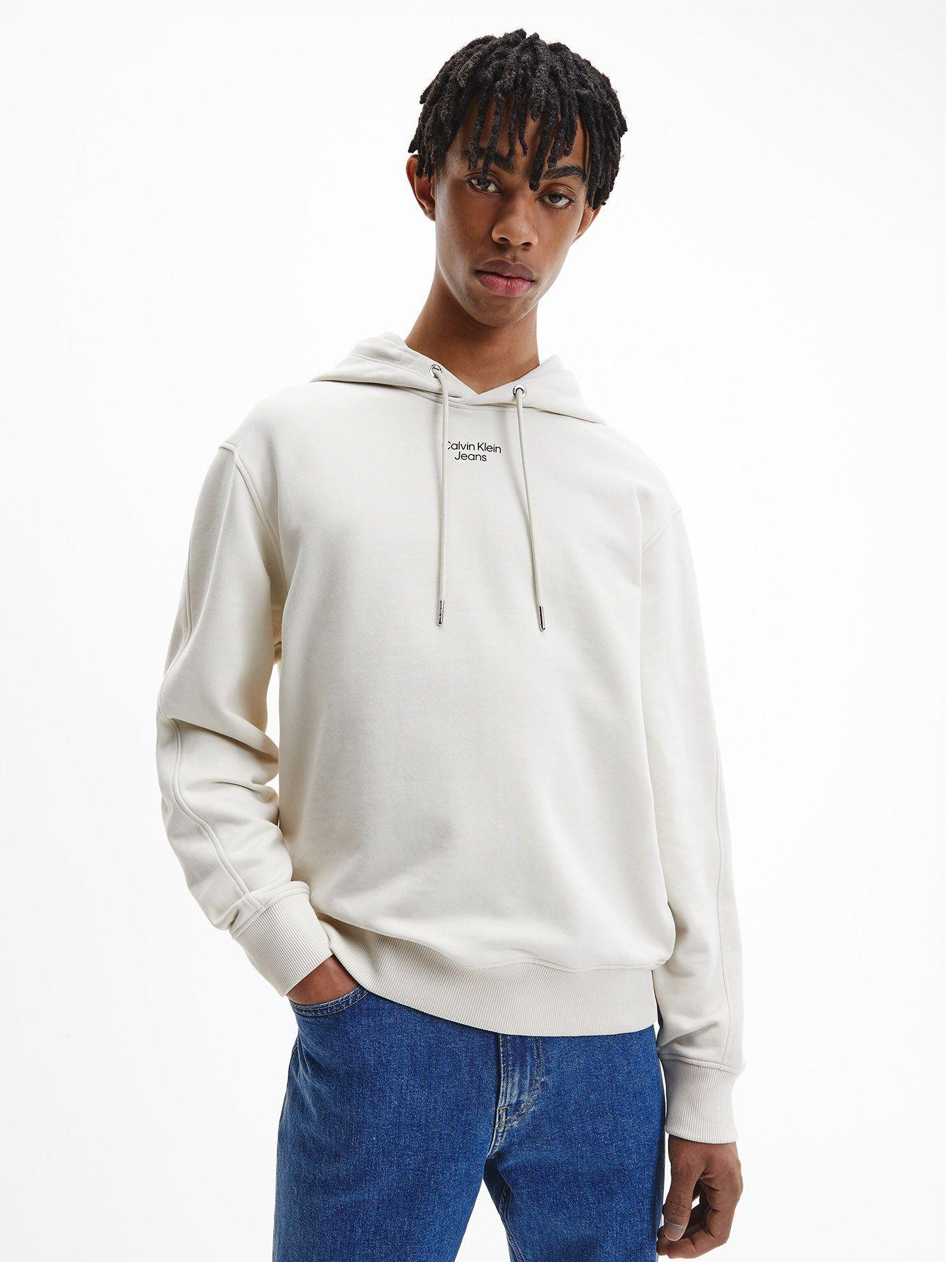Hoodie Stacked Crema Calvin Klein-0