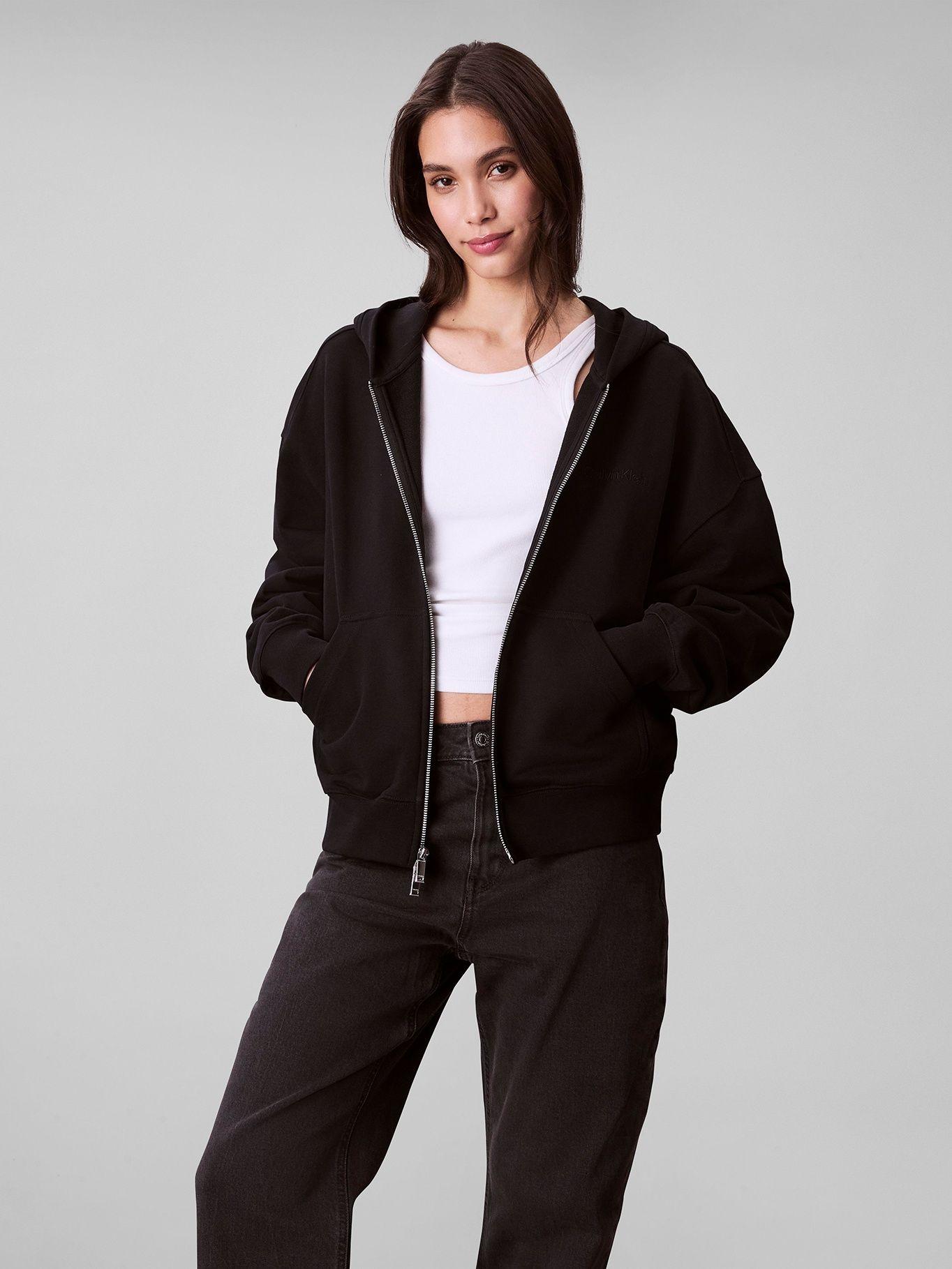 Polerón C Gorro Y Cierre Cremallera Negro Calvin Klein-0