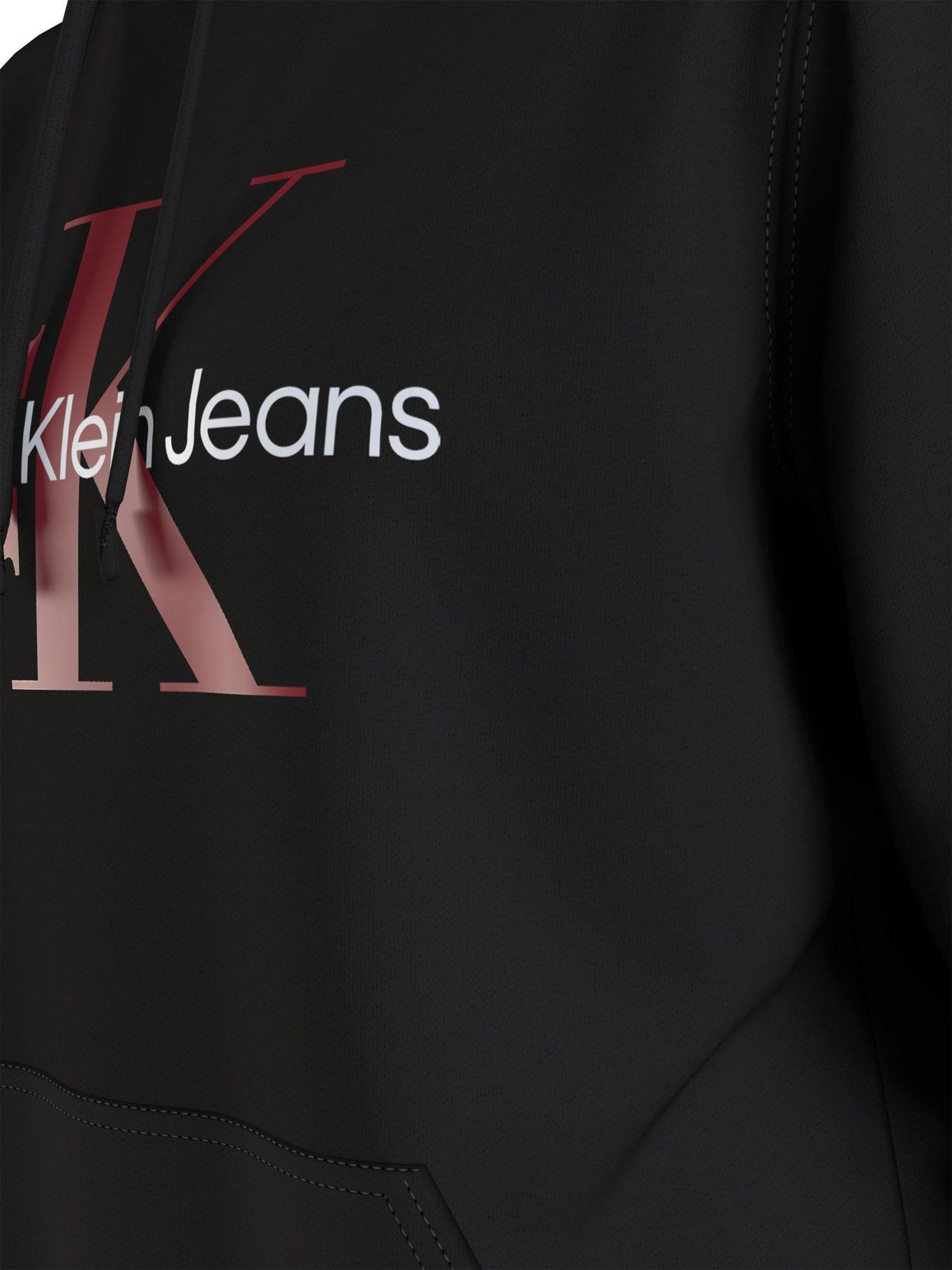 Hoodie Seasonal Monogram Negro 0GM Calvin Klein-3