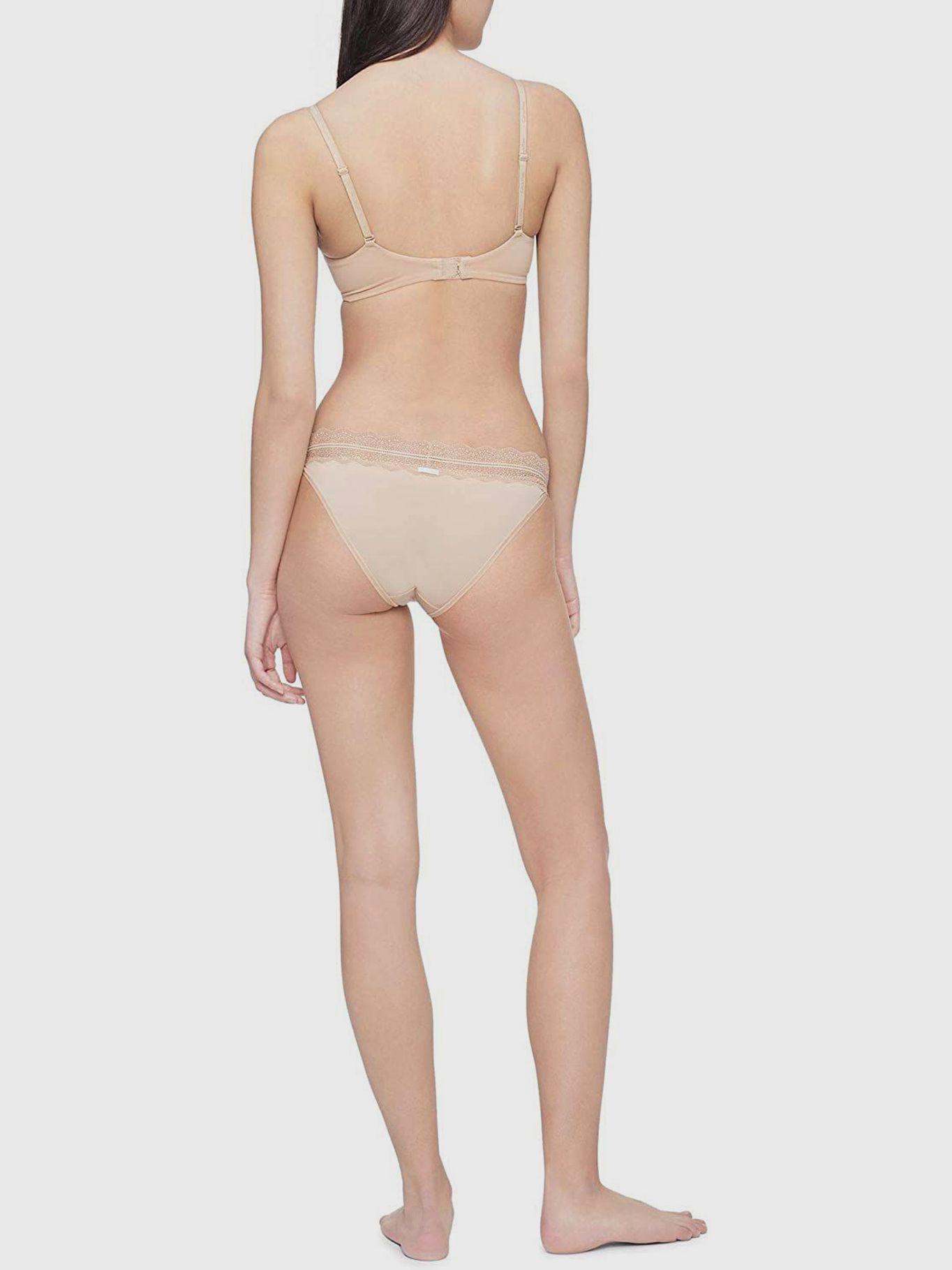 Calzón Bikini Micro Lace Band Beige Calvin Klein-1