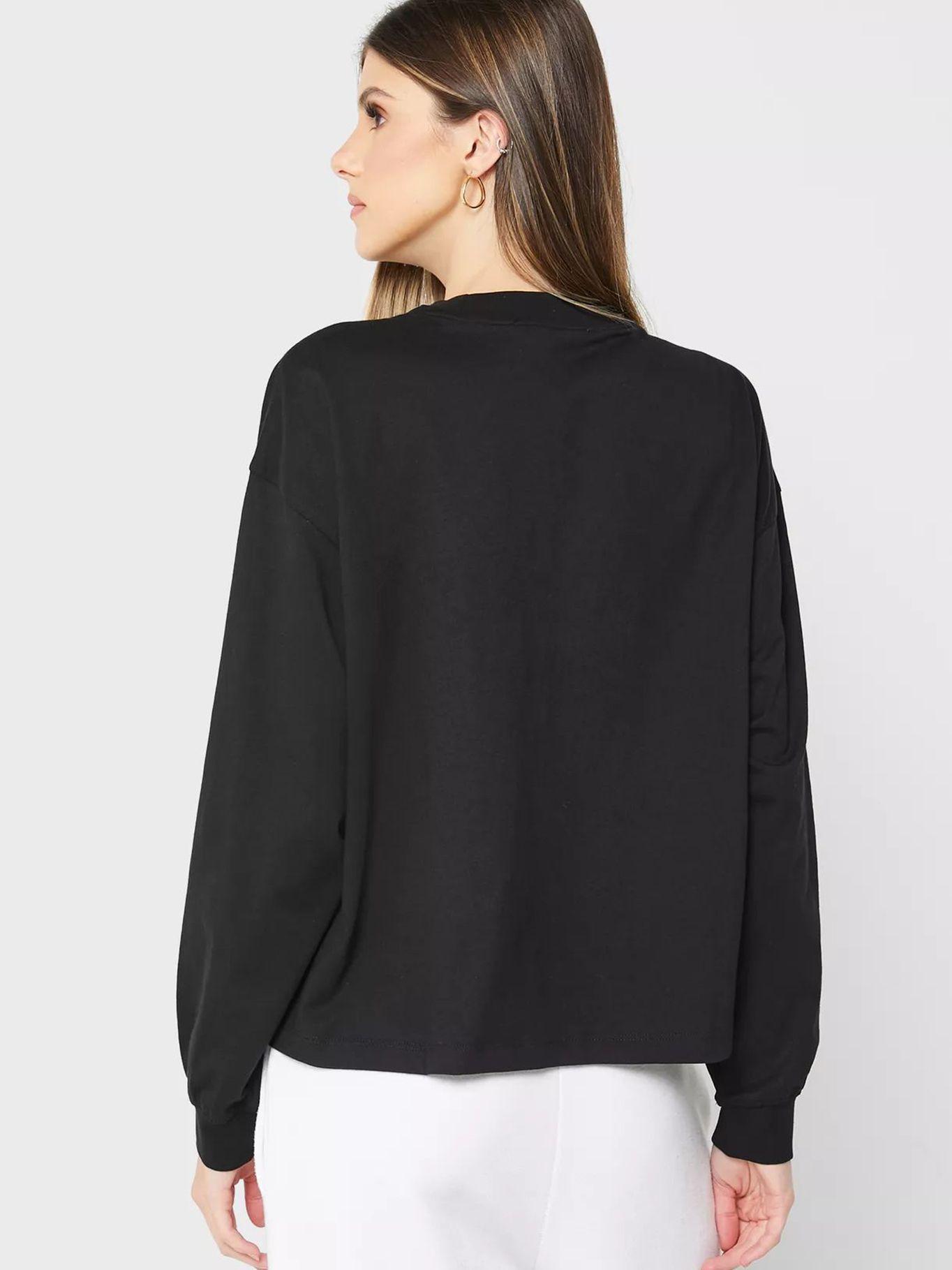 Camiseta manga larga con logo Negro Calvin Klein-2