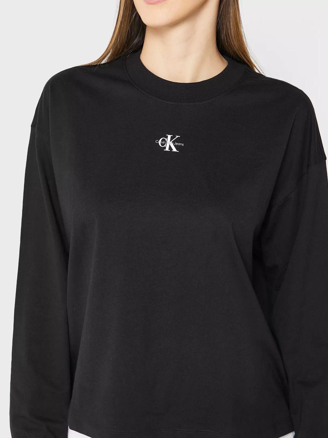 Camiseta manga larga con logo Negro Calvin Klein-3