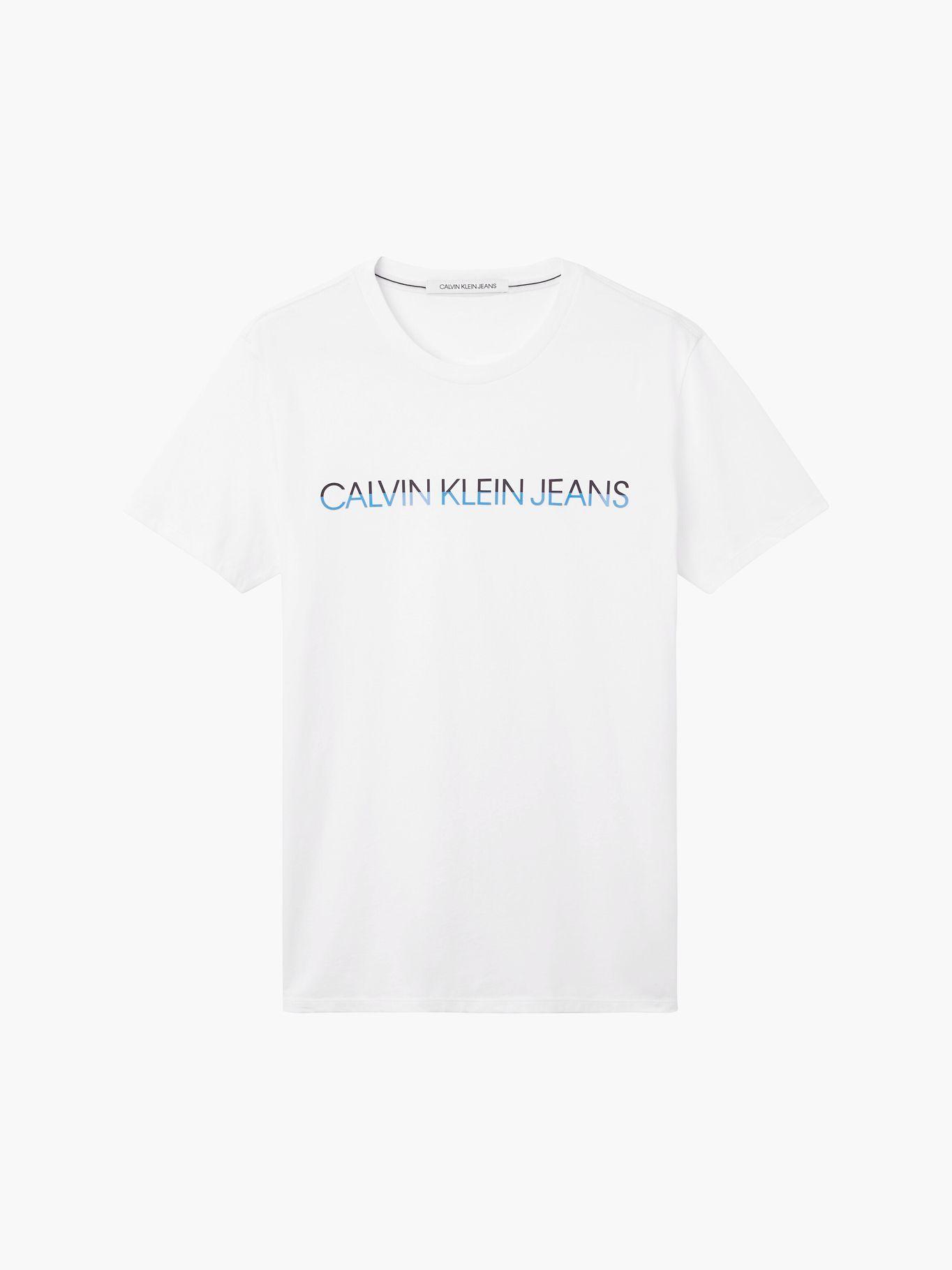 Polera Mixed Technique Blanco Calvin Klein Hombre-4