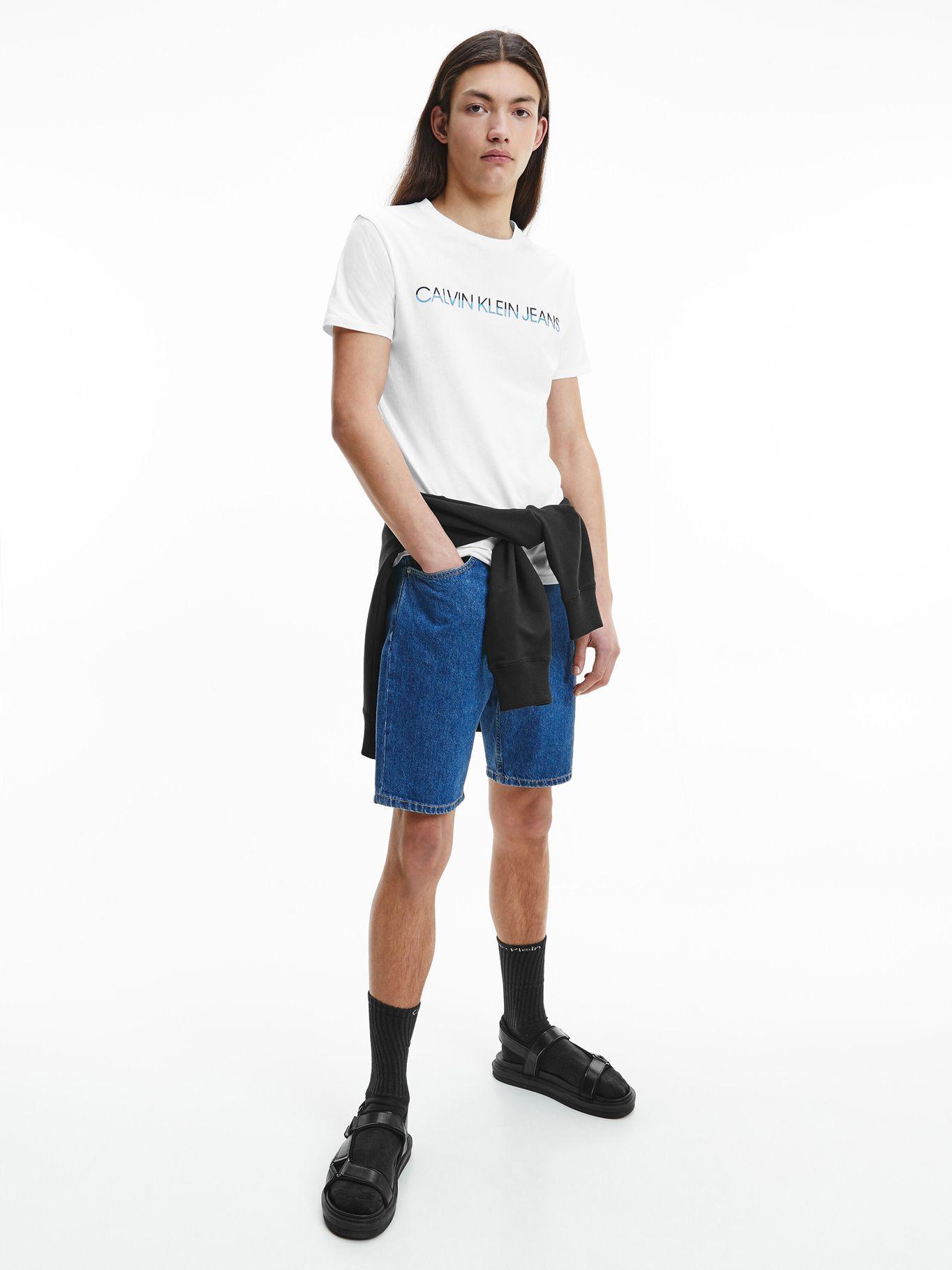 Polera Mixed Technique Blanco Calvin Klein Hombre-0