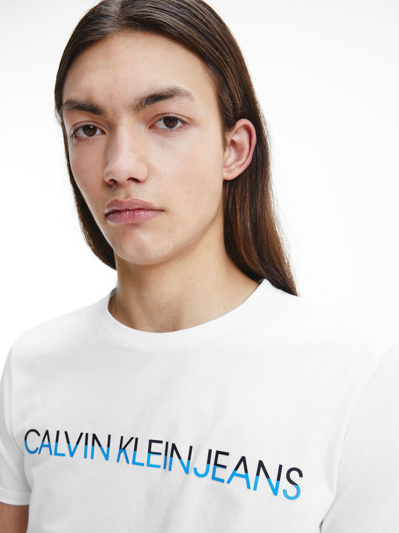 Polera Mixed Technique Blanco Calvin Klein Hombre-2