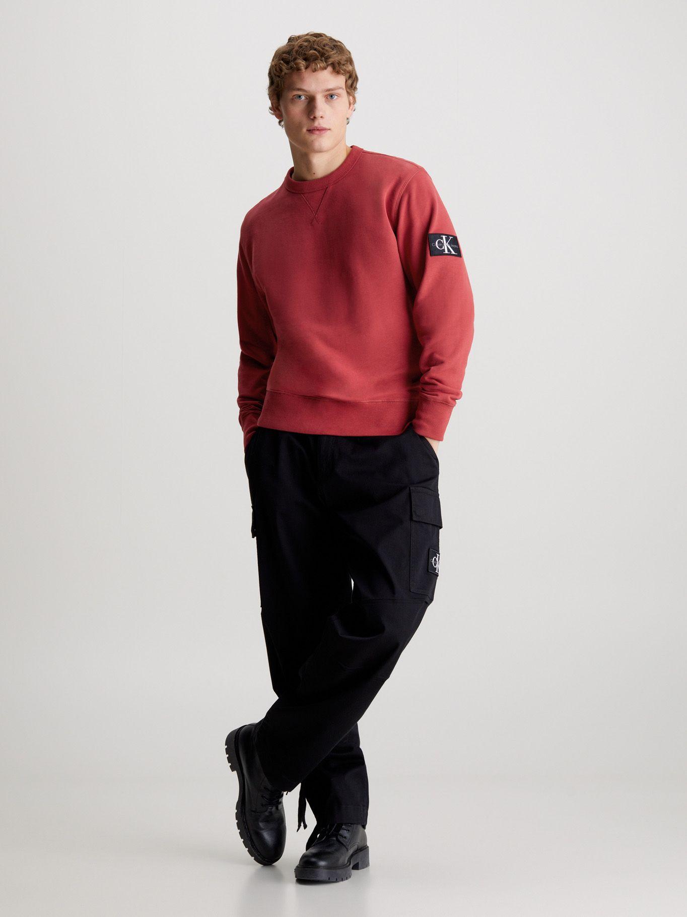 Polerón Badge Crew Neck Rojo Calvin Klein-1