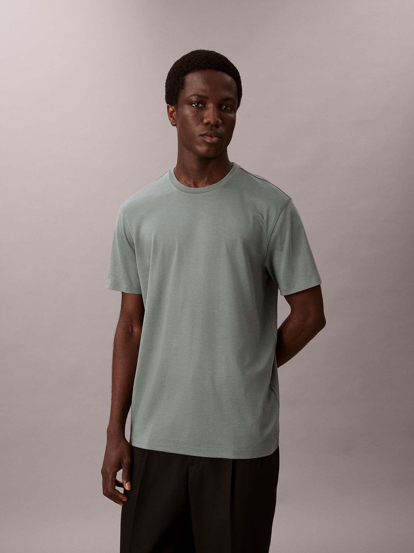 Polera de Algodón Supima Redondo Verde Calvin Klein-0