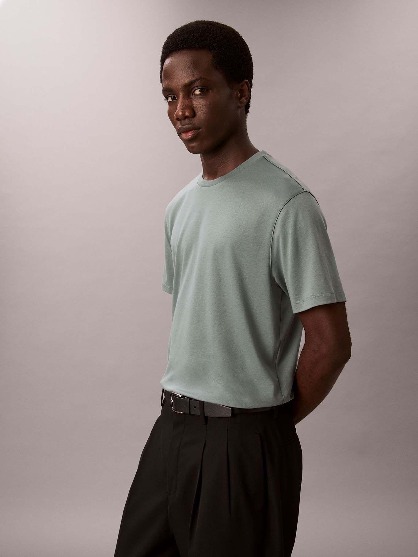 Polera de Algodón Supima Redondo Verde Calvin Klein-3