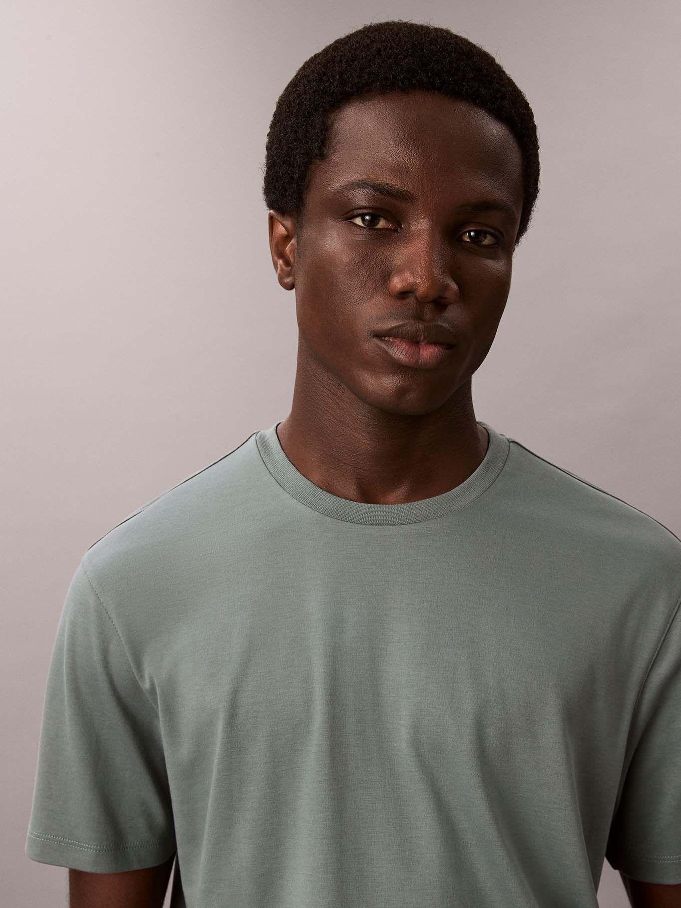 Polera de Algodón Supima Redondo Verde Calvin Klein-4