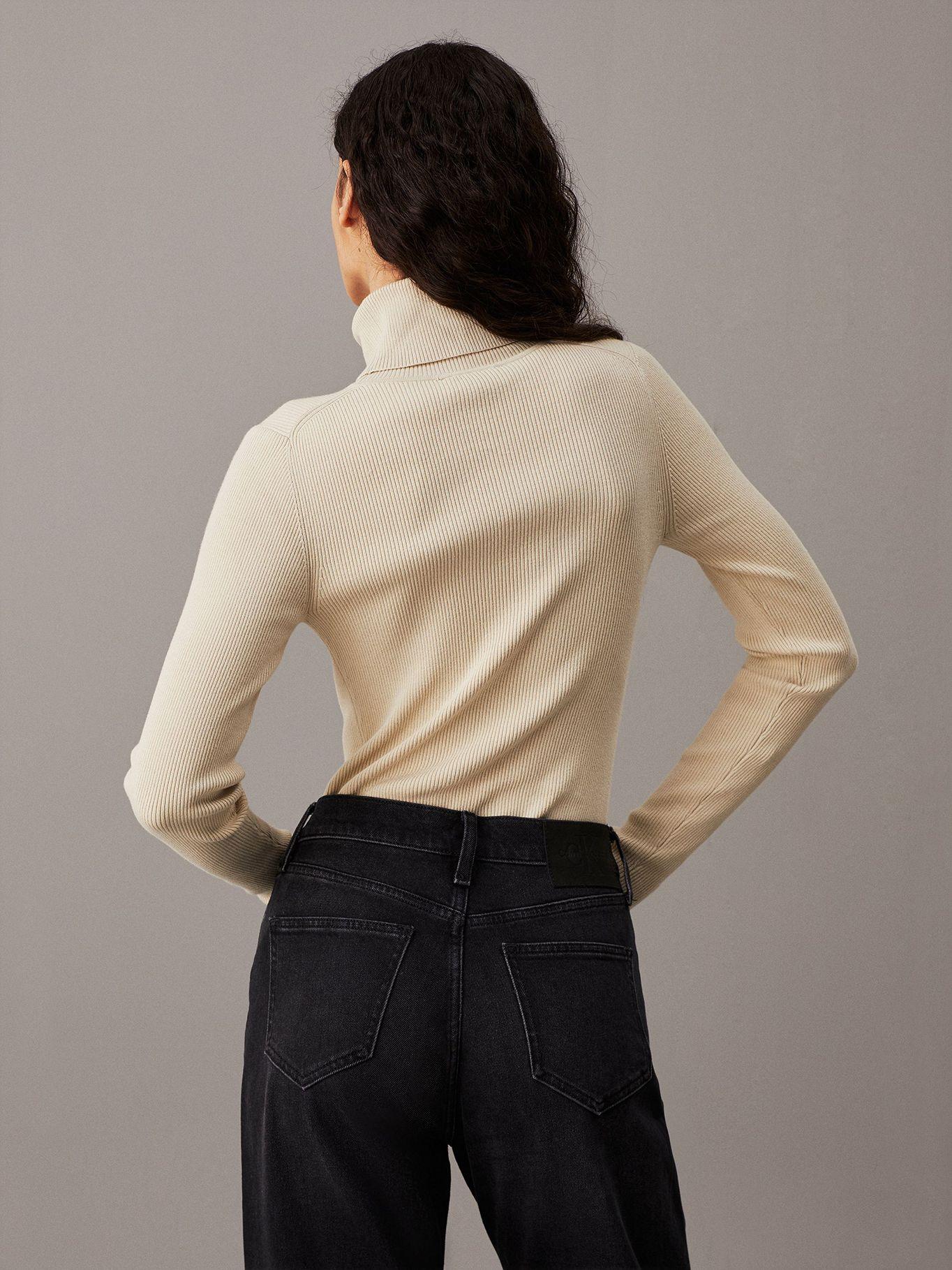 Sweater Woven Label Beige Calvin Klein-2