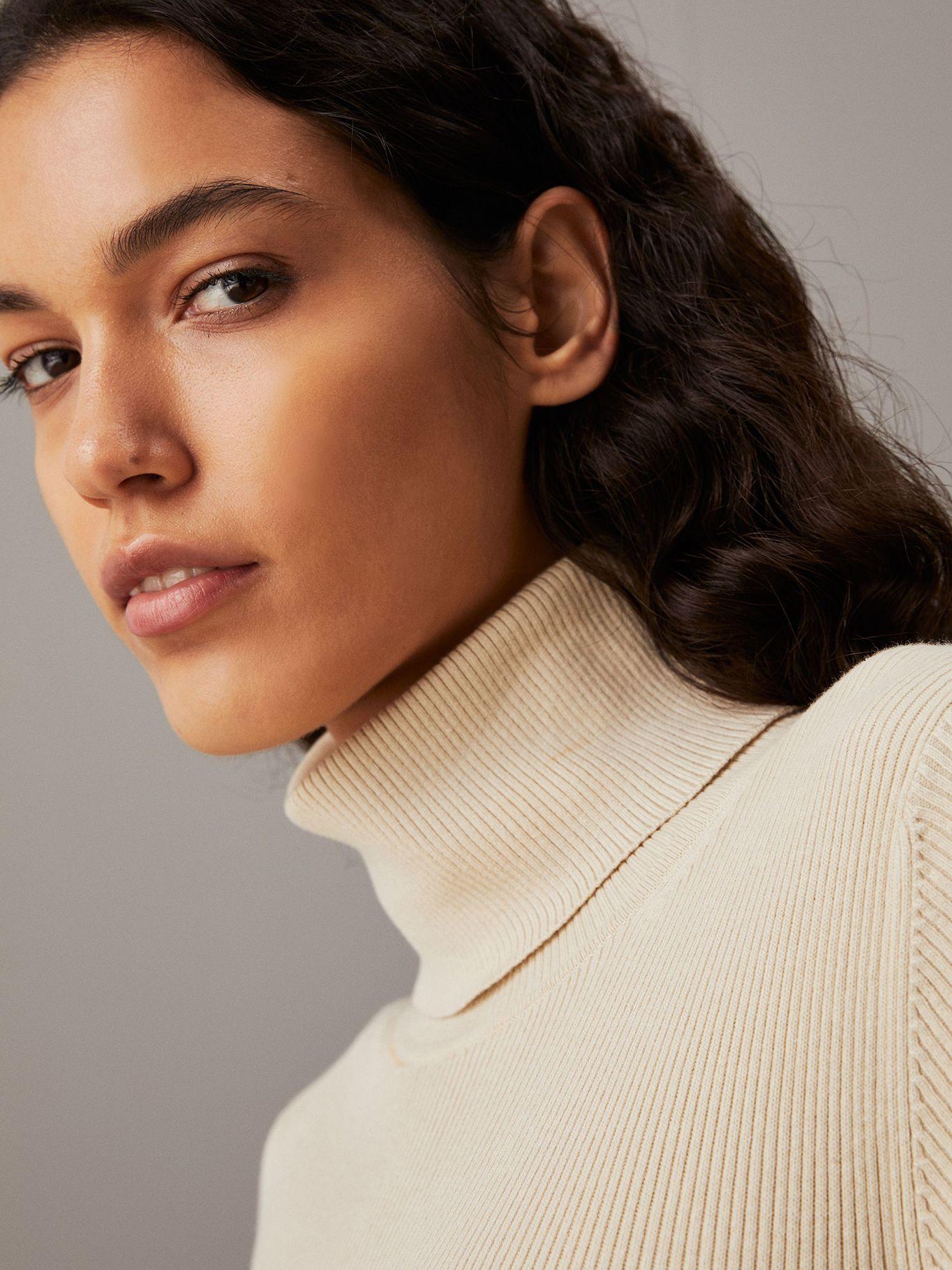 Sweater Woven Label Beige Calvin Klein-4