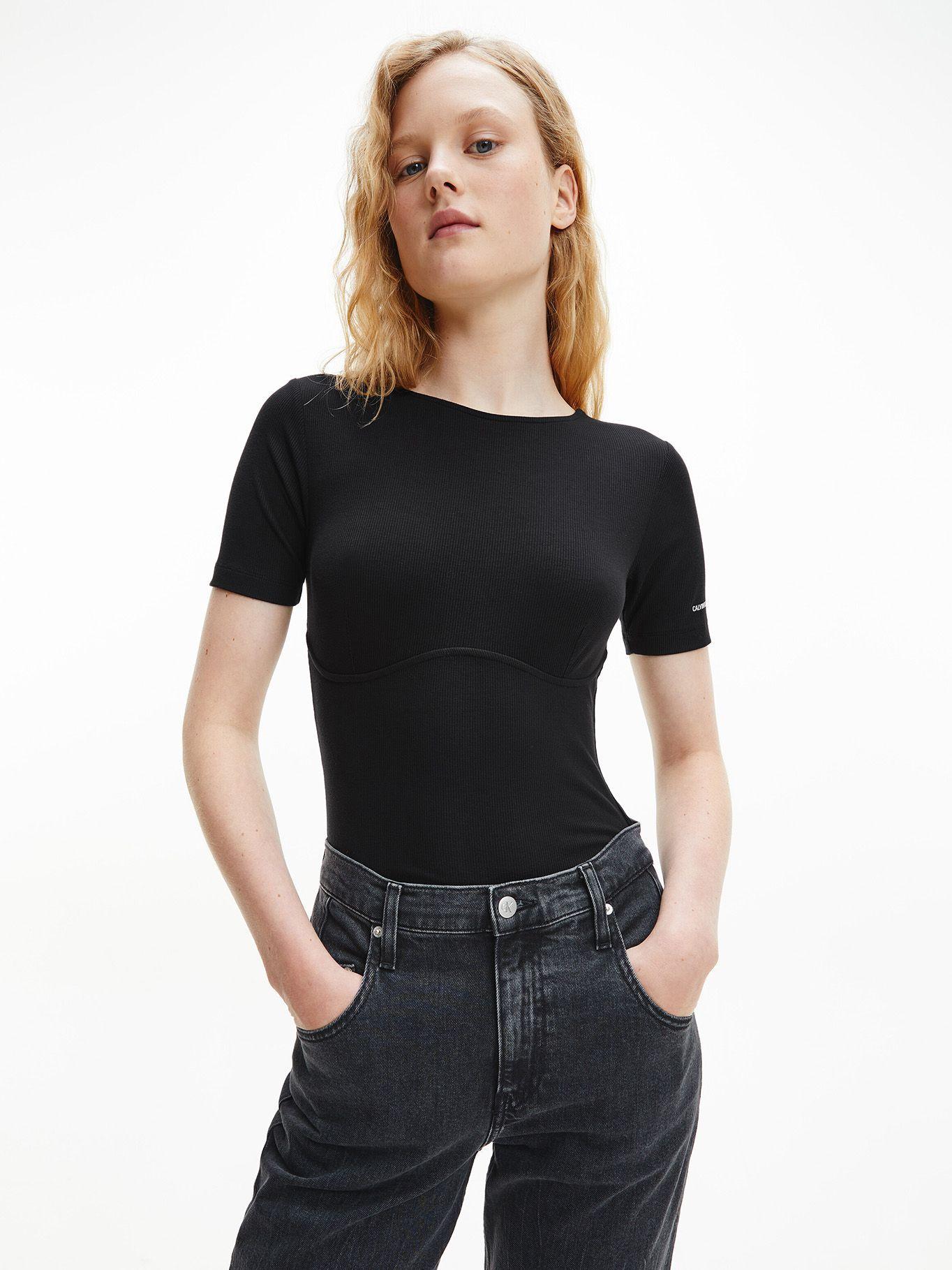 Polera Corset Negro Calvin Klein-0